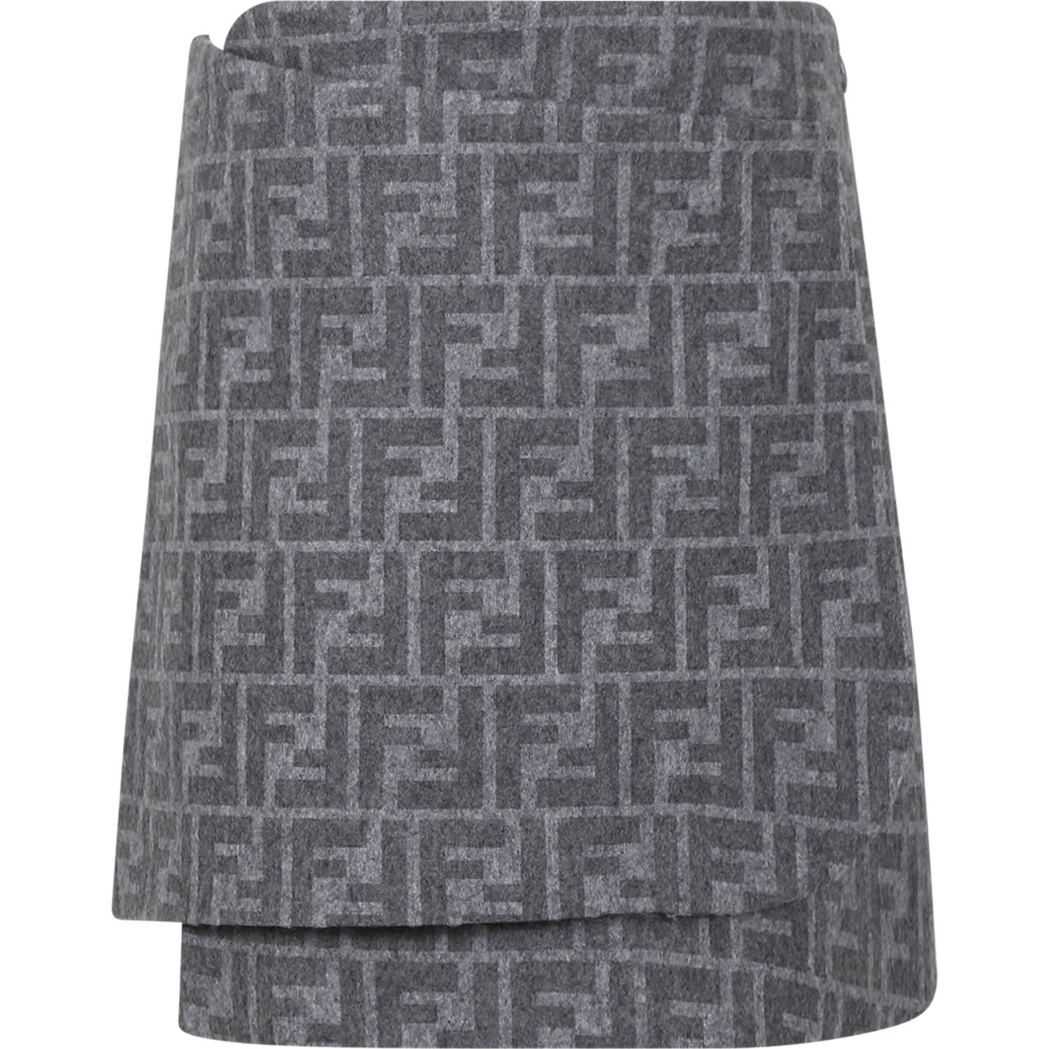 スカート FENDI MELANGE GREY WOOL BLEND SKIRT Fendi Grey Skirt For Girl | italist