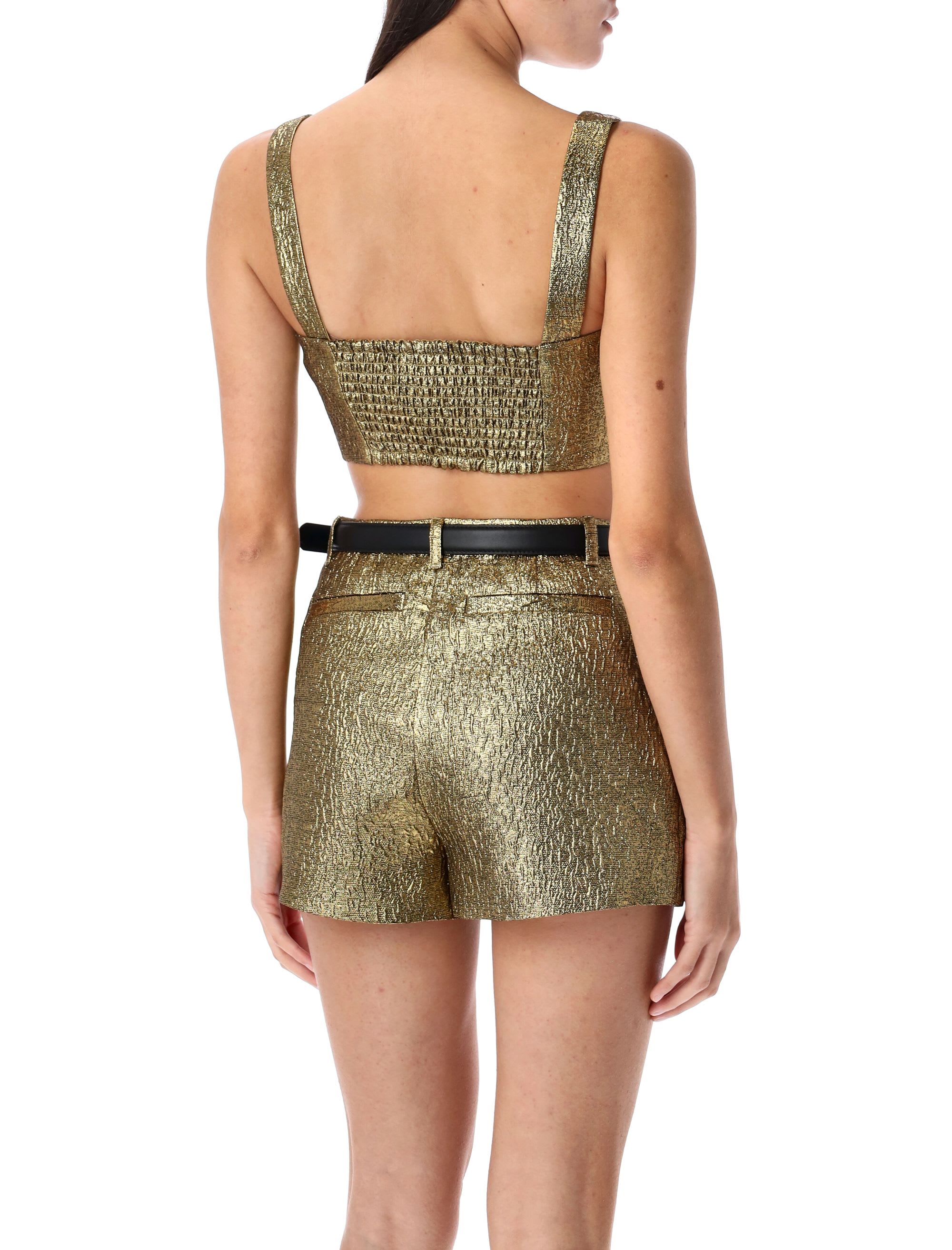 Tシャツ・カットソー SELF PORTRAIT LLIC JACQUARD CROP TOP self-portrait Metallic Jacquard Crop Top | italist