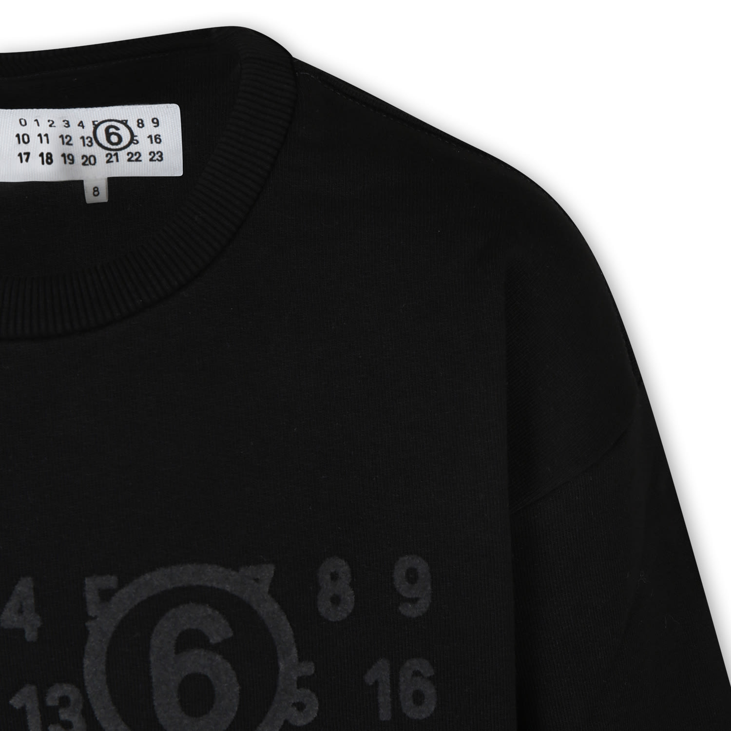 MM6 Maison Margiela Black Sweatshirt For Kids With Numbers