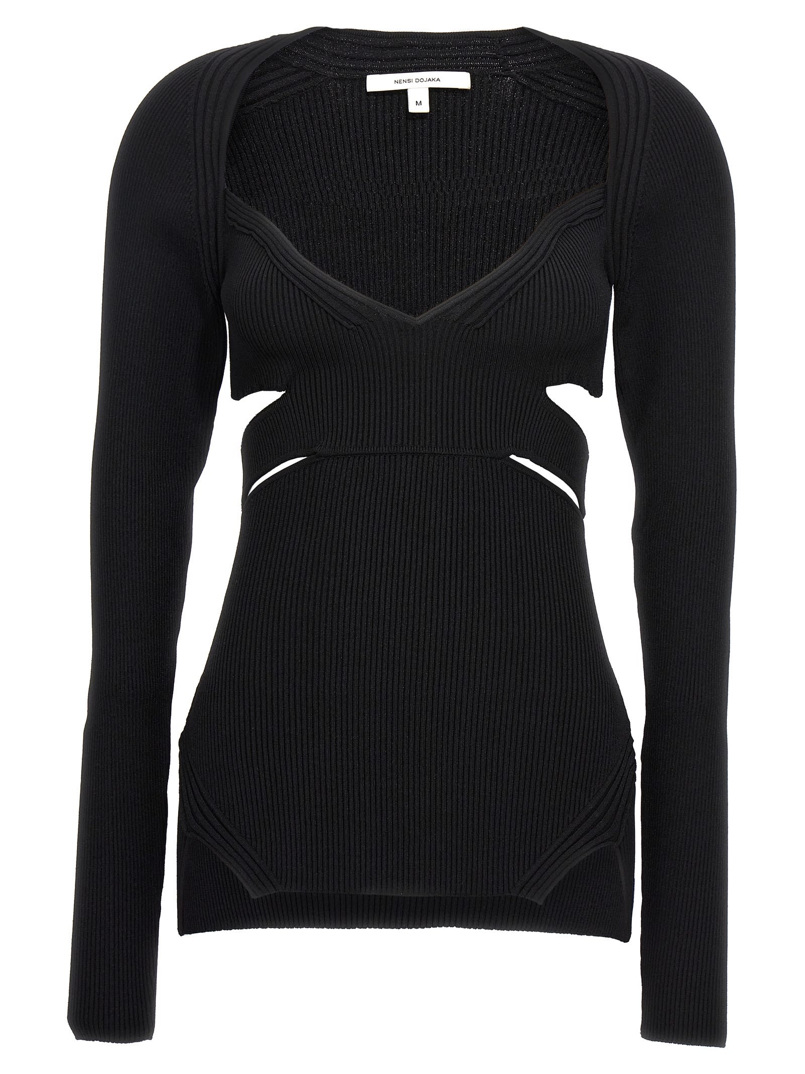 NENSI DOJAKA 売れ筋商品|||ネンシ ドジャカ ニット&セーター アウター レディース Sweaters Black Nensi Dojaka Cut-out Sweater ニットウェア 通販 | italist