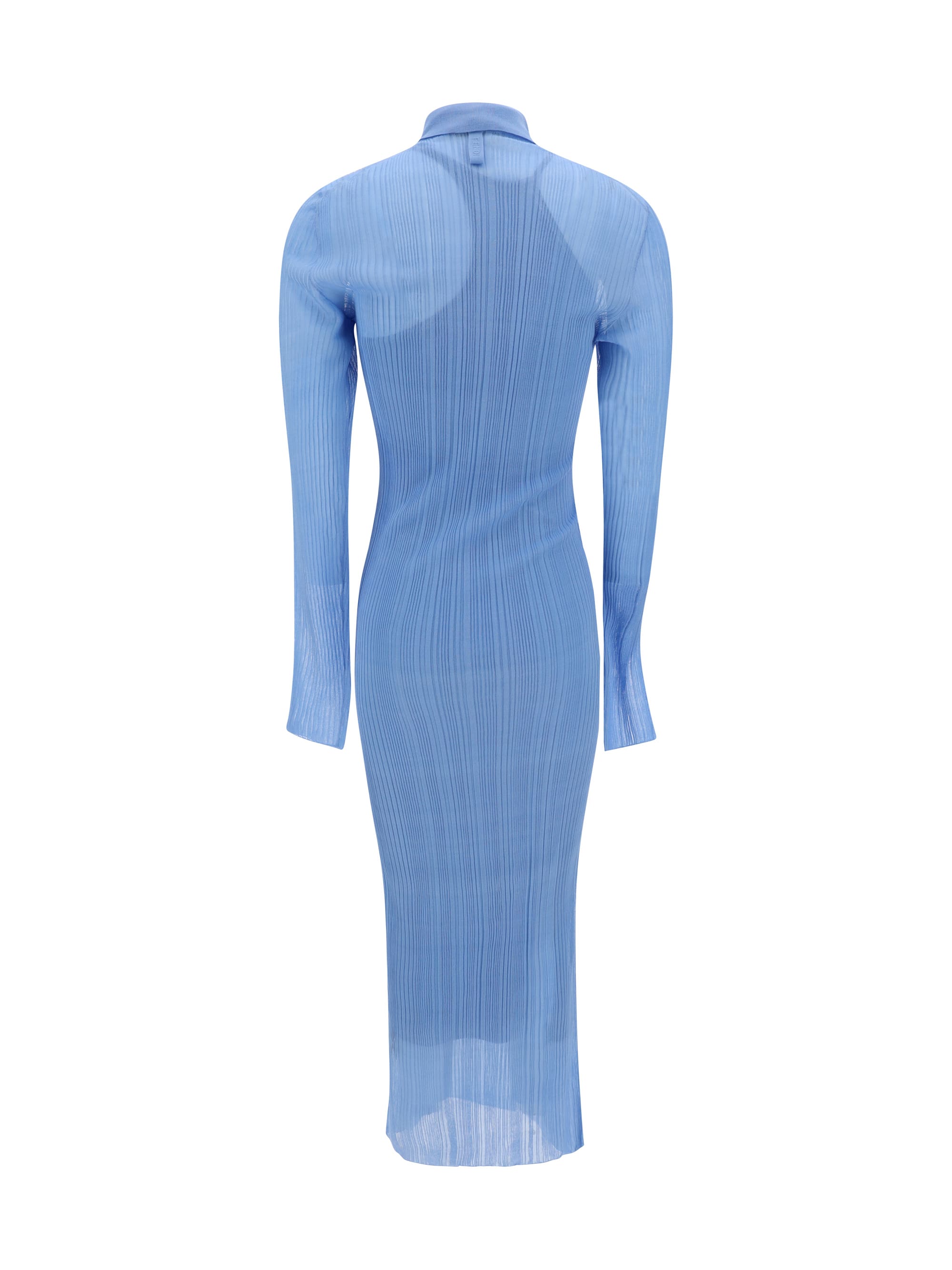 ワンピース Fendi Light-Blue Silk Blend Shirt Dress 3bd5e08982eecce855e2febf0e6ca4