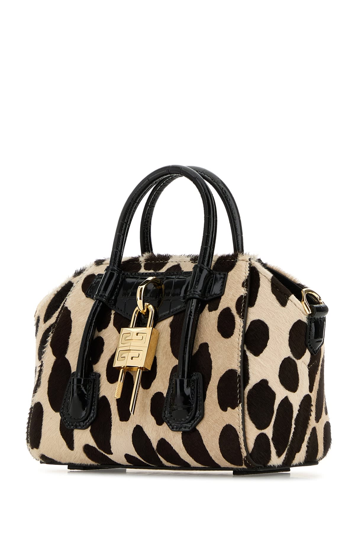 ハンドバッグ GIVENCHY PRINTED CALF HAIR ANTIGONA LOCK TOY HANDBAG Givenchy Printed Calf Hair Antigona Lock Toy Handbag