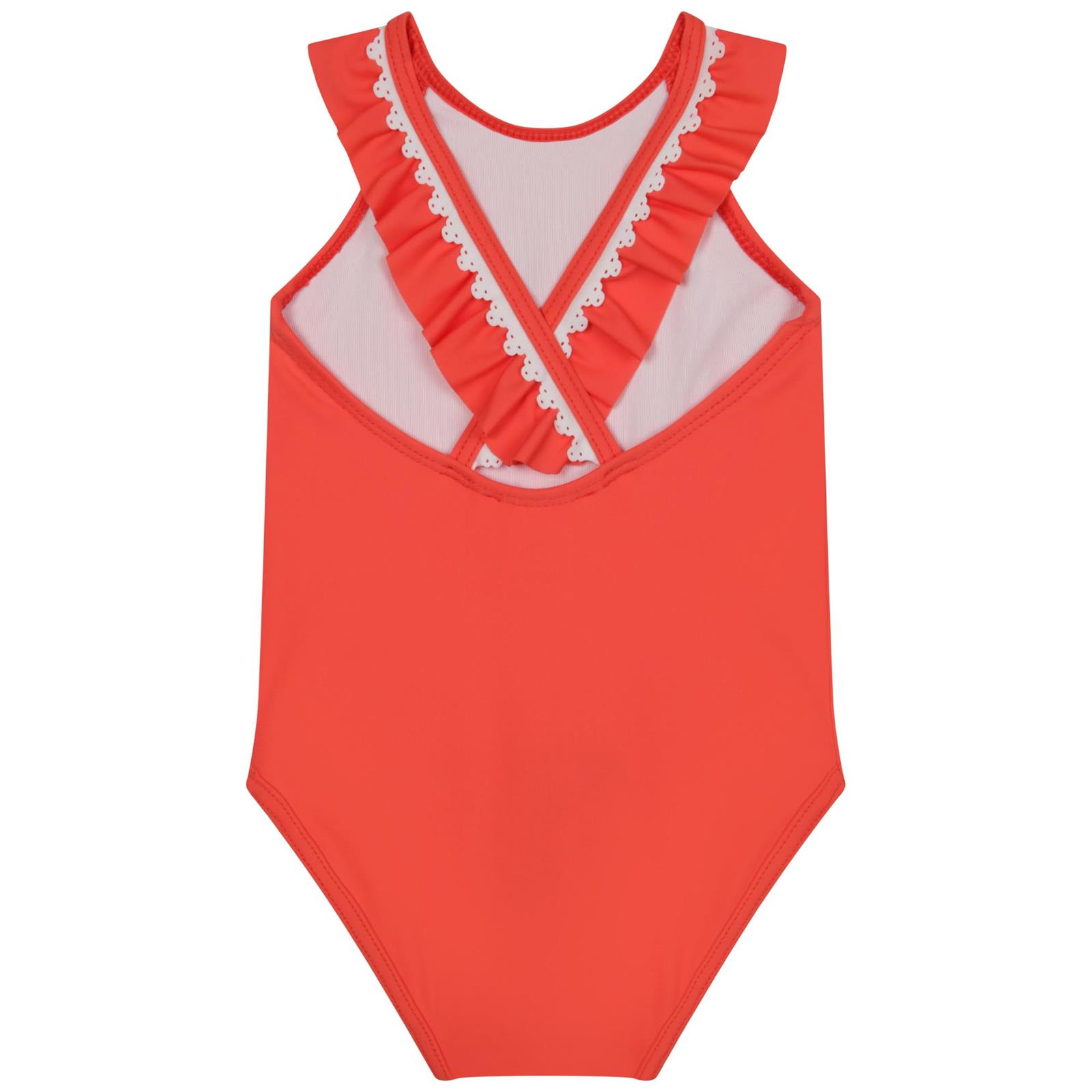 red swimsuit white trim