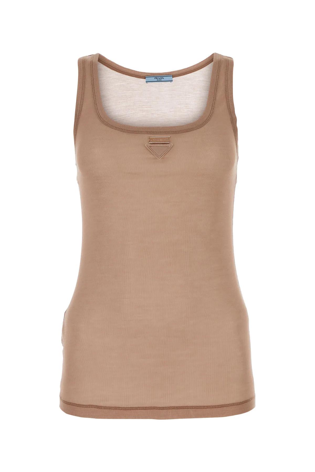 Tシャツ・カットソー PRADA POWDER PINK SILK TANK TOP Prada Powder Pink Silk Tank Top | italist
