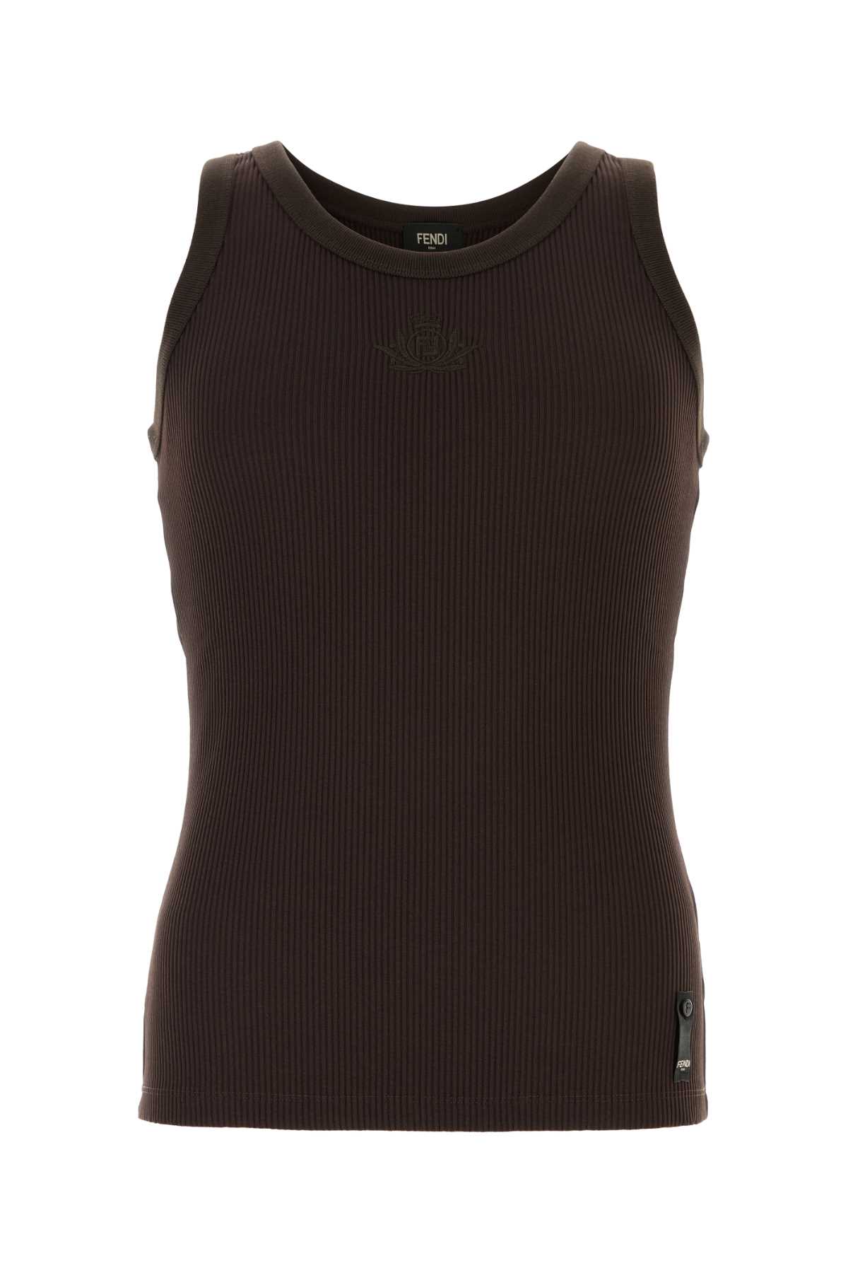 VIP【関税送料無料】希少 Fendi LOOK 30 Ribbed Jersey Fendi Look 30 Adv Top Ribbed Jersey Ff Club Crest Brown