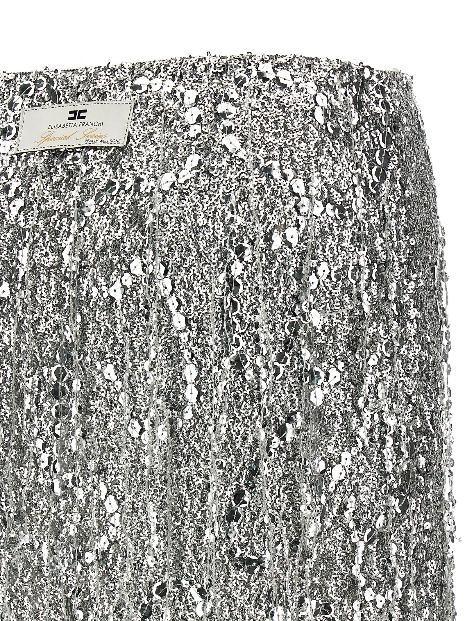 Elisabetta Franchi Sequin Tulle Skirt | italist