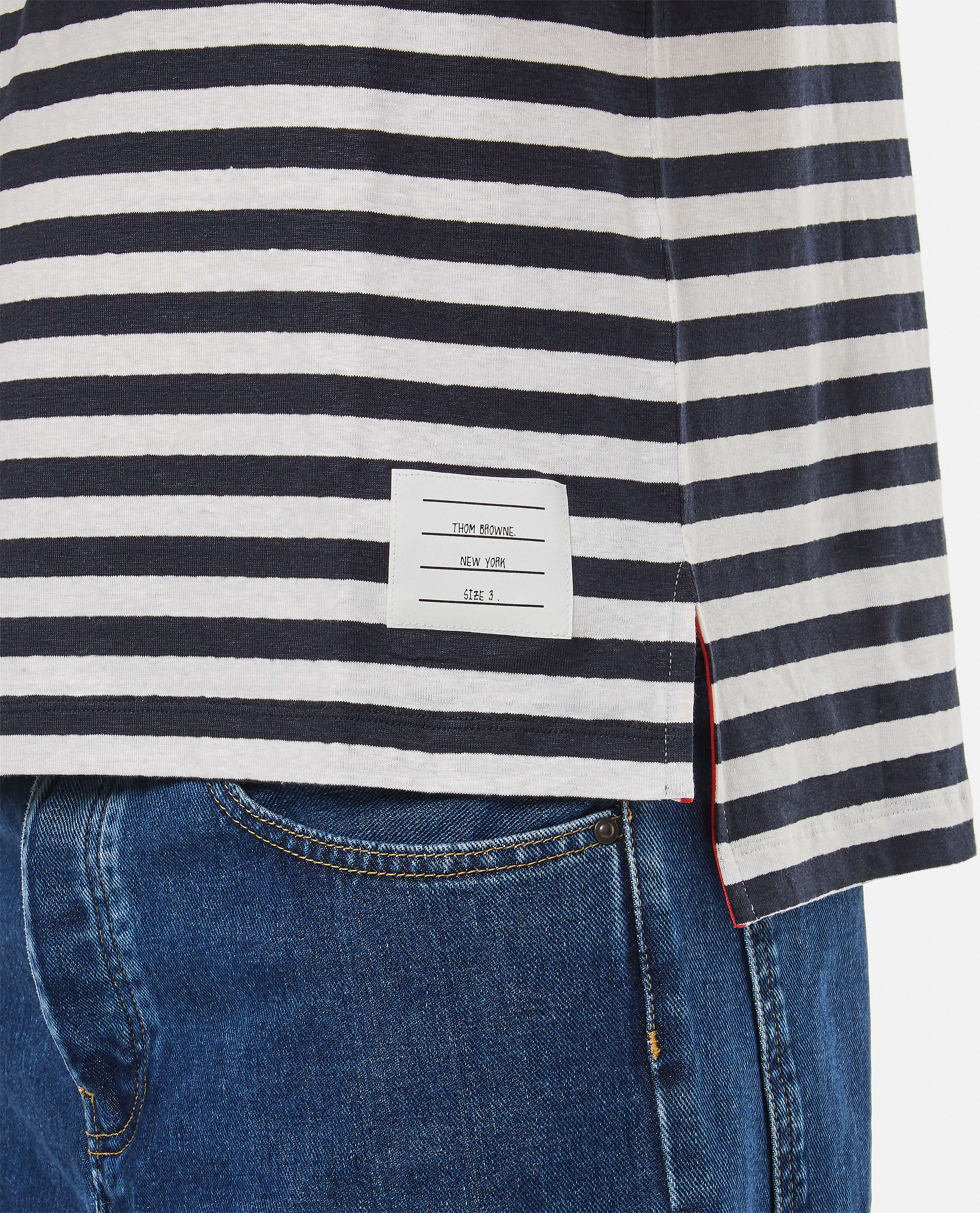 Tシャツ・カットソー THOM BROWNE LINEN STRIPED POCKET T-SHIRT Thom Browne Linen Striped Pocket T-shirt | italist
