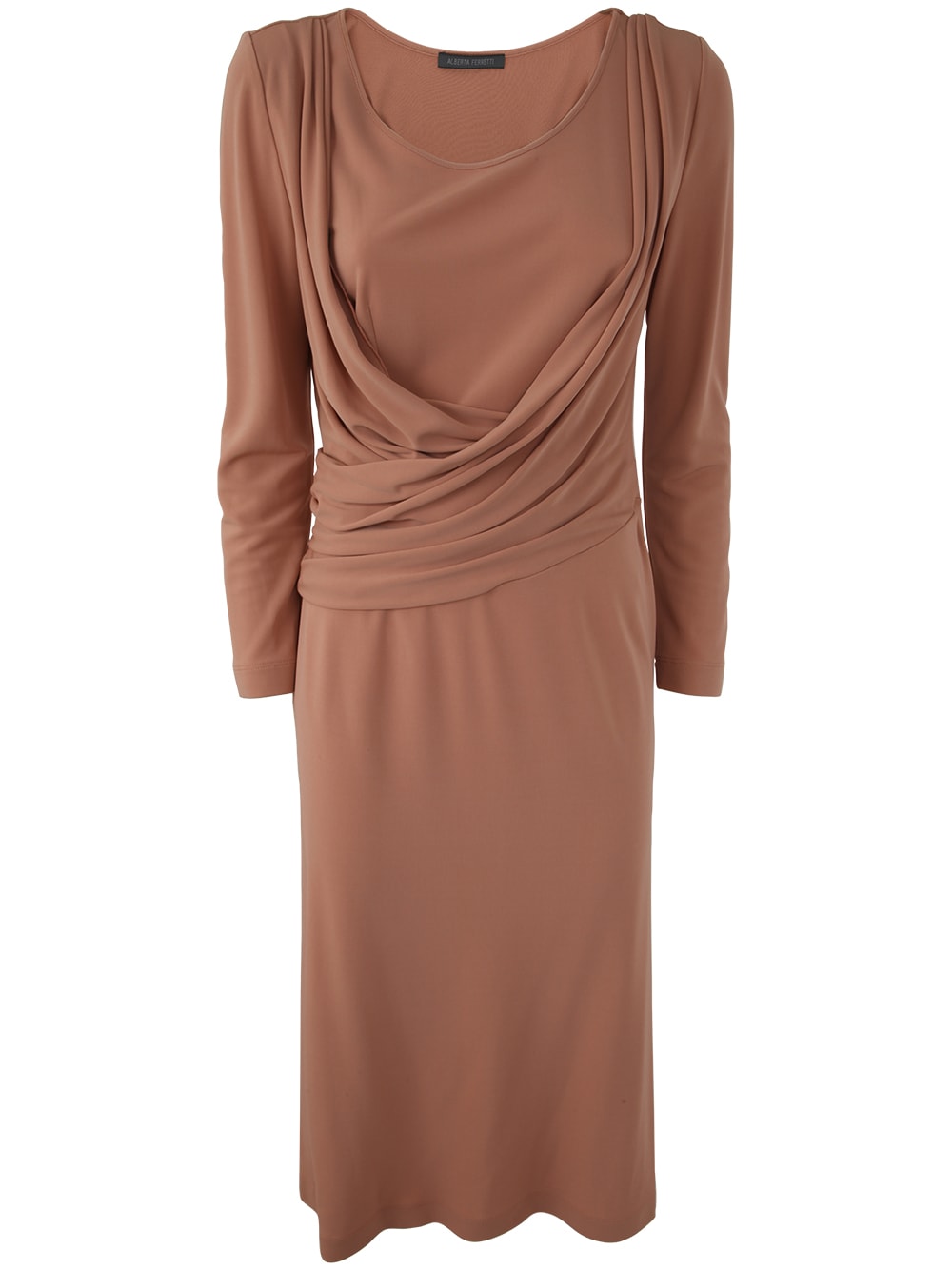 long sleeves v neck midi dress