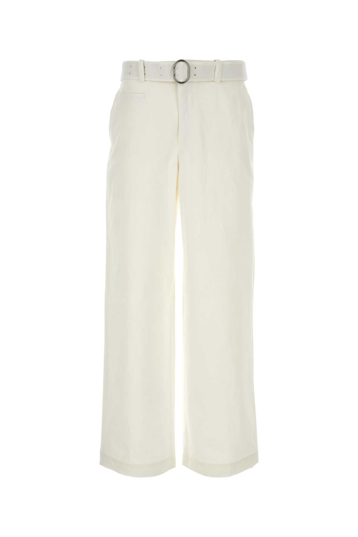 Jil Sander White Cotton Wide-leg Pant | italist