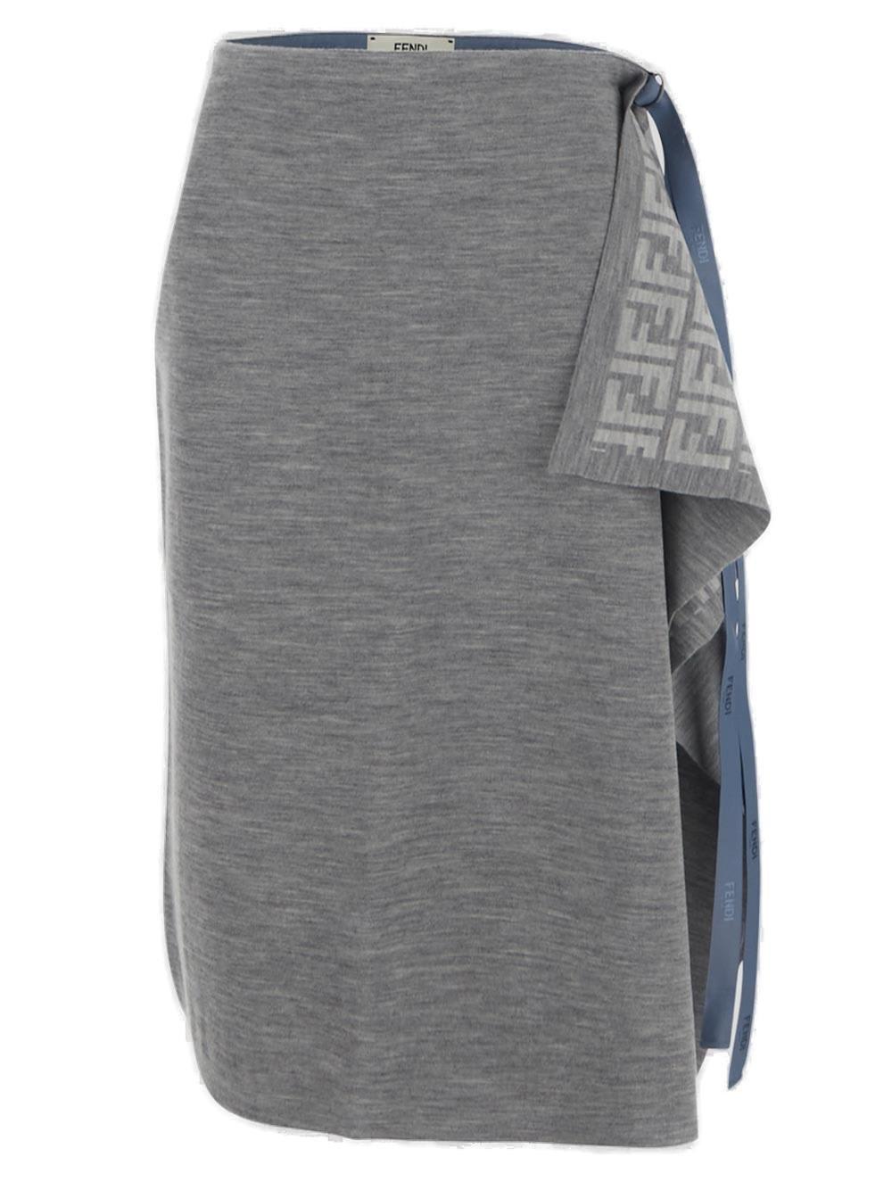 Fendi Asymmetrical Hem Midi Skirt | italist