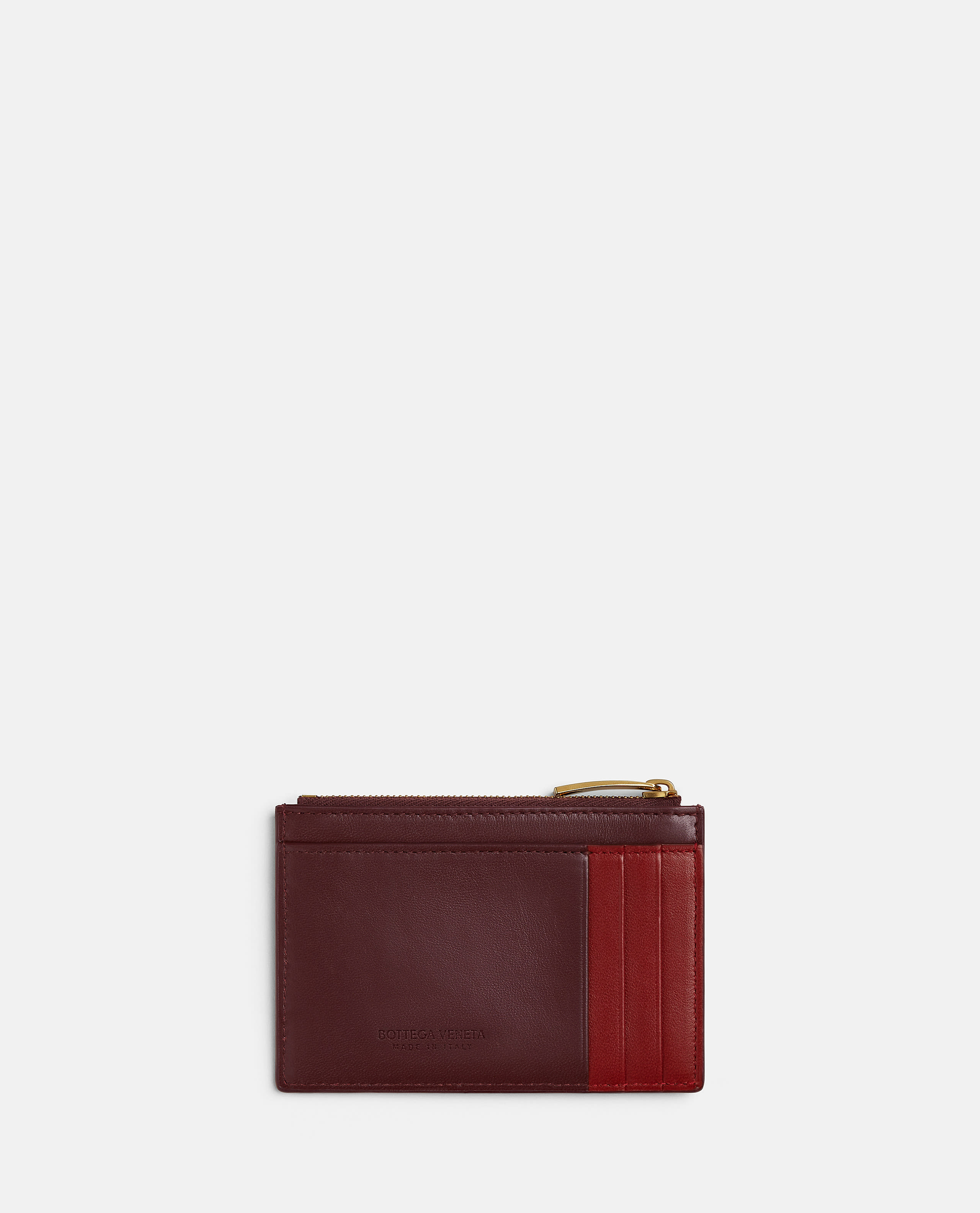 ■BOTTEGA VENETA■ Cassette Zipper Card Holder Mather Brown Cassette Card Holder With Zip Madder Brown And Rosewood