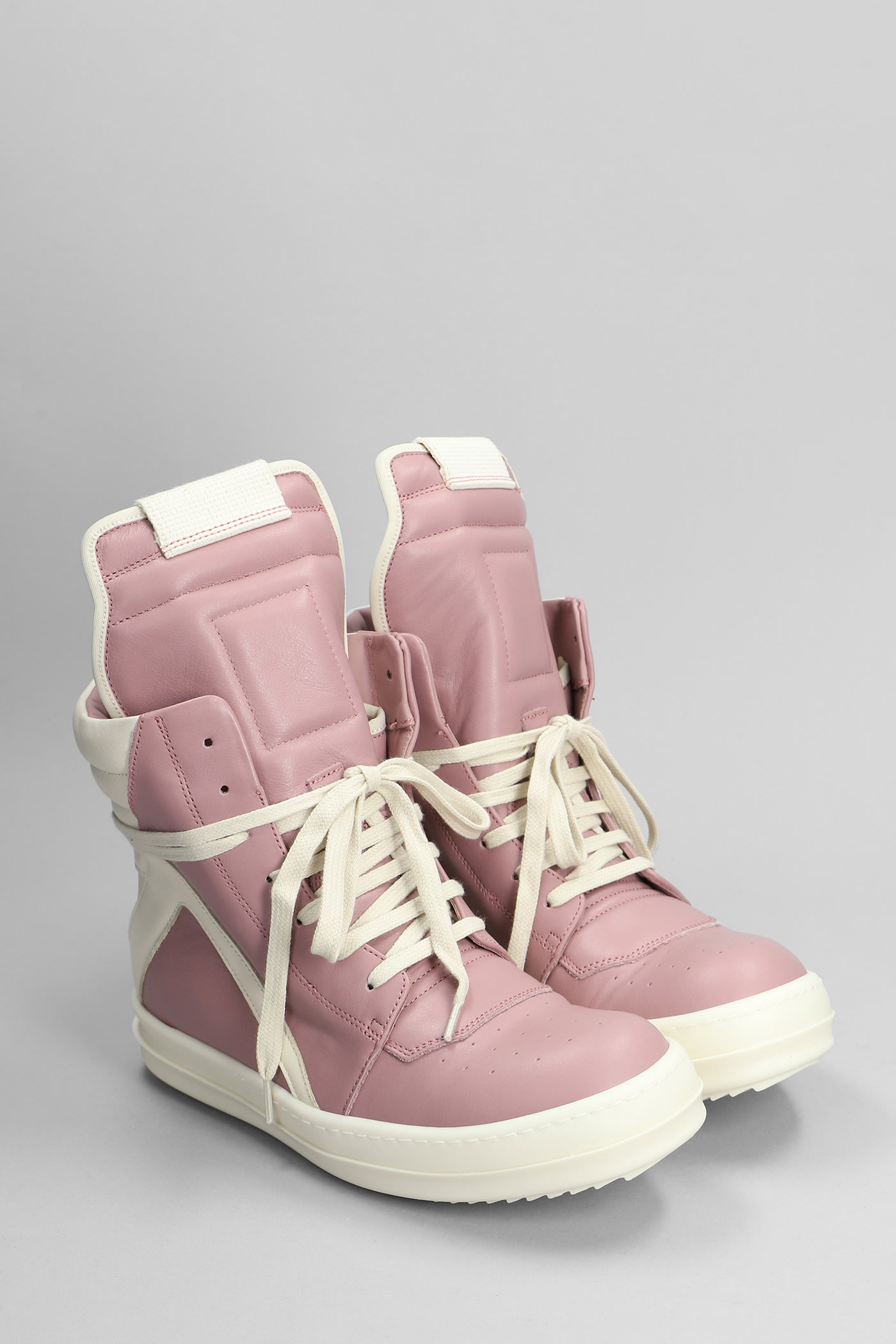 靴 rickowens geobasket pink Rick Owens Pink & White Geobasket Women's Sneakers – Savonches