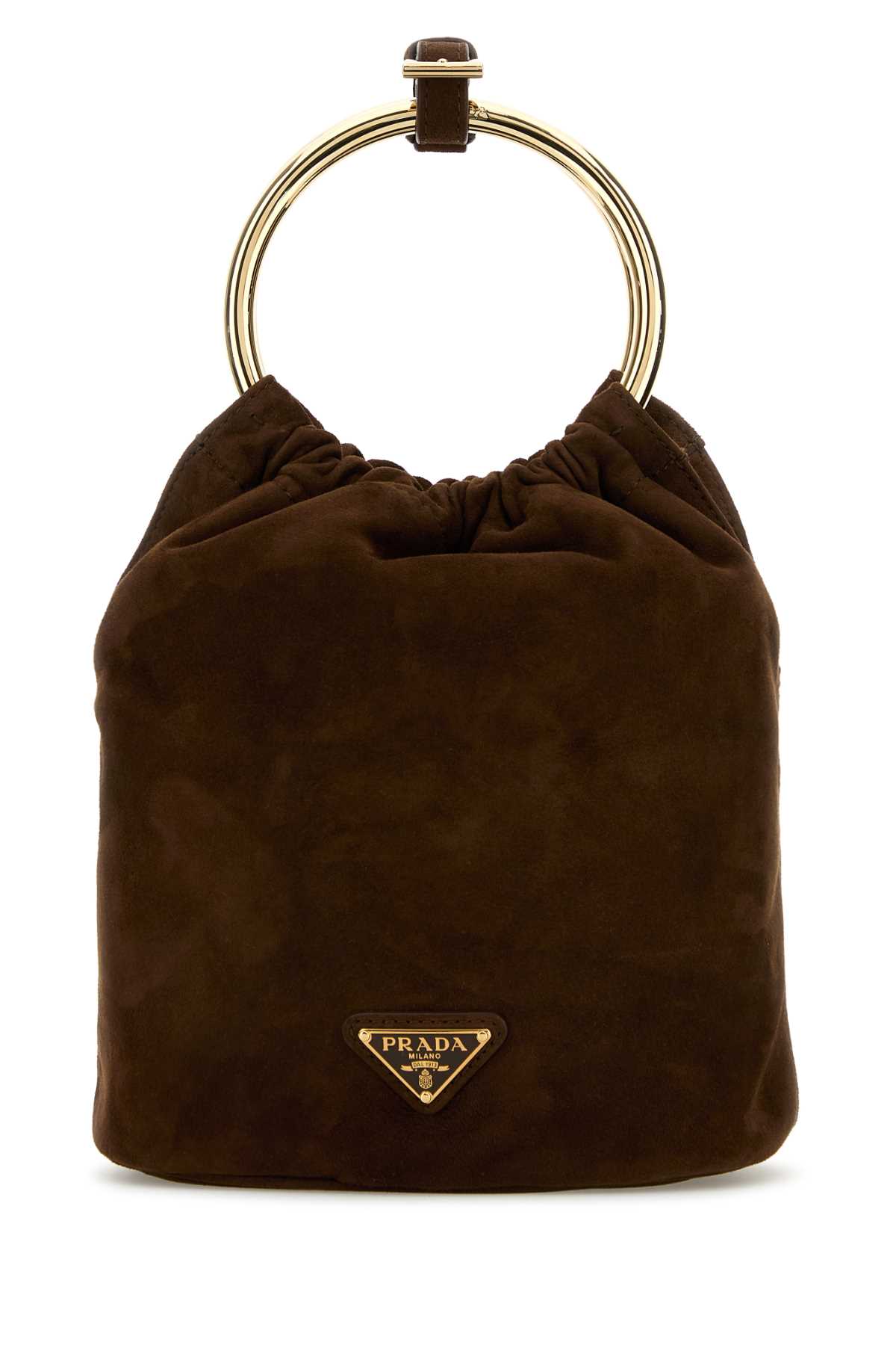 Prada Brown Suede Bucket Bag | italist