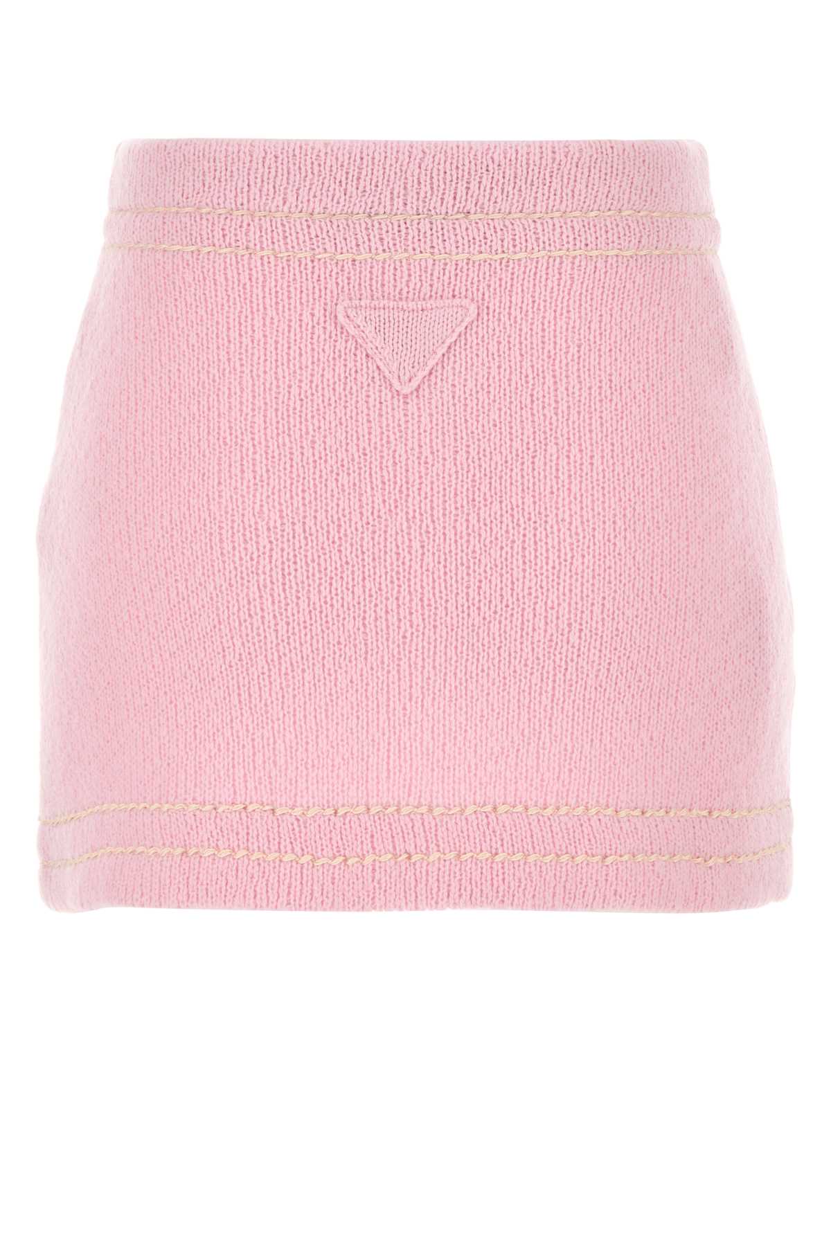 ミニスカート PRADA SS25 Pink cashmere mini skirt (21480SOOO1ISX F0028) Pink Cashmere Miniskirt | PRADA