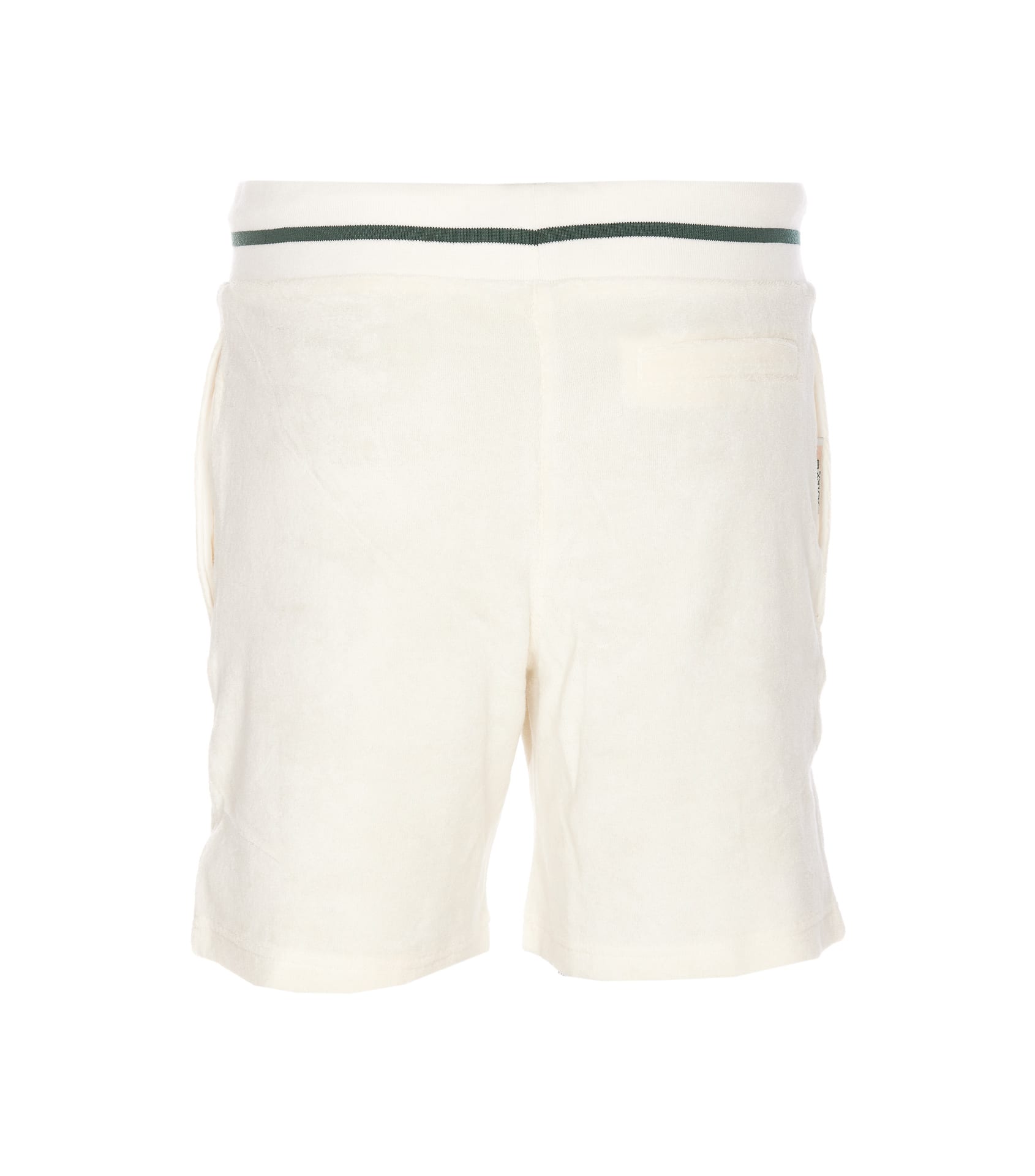 【送料&関税込】Autry White Bermuda Shorts With Drawstring A Autry White Bermuda Shorts With Drawstring And Staple X Logo