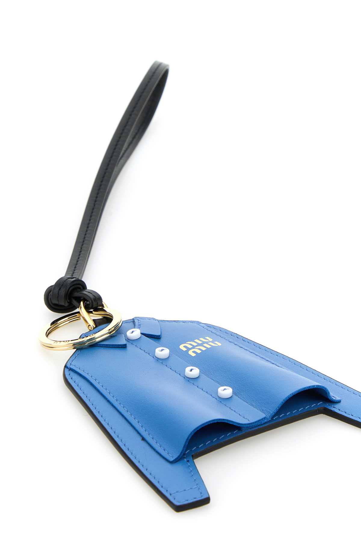 キーホルダー・キーリング Miu Miu Cerulean Blue Leather Keyring Miu Miu Cerulean Blue Leather Keyring | italist