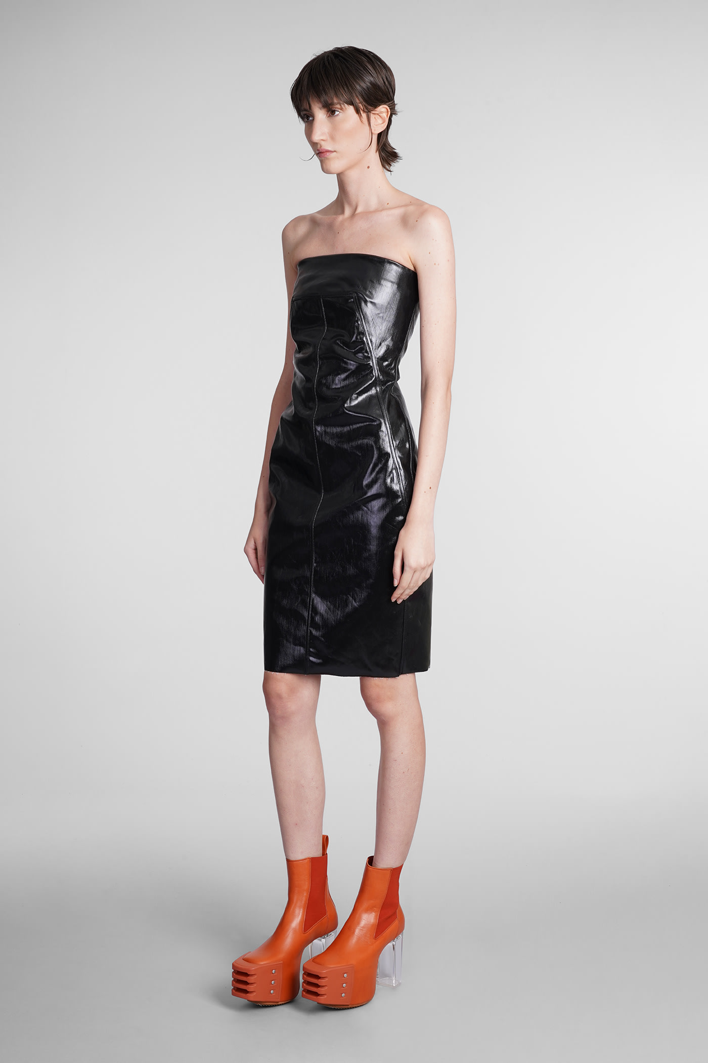 Rick Owens Bustier Dress Dress In Black Cotton | italist