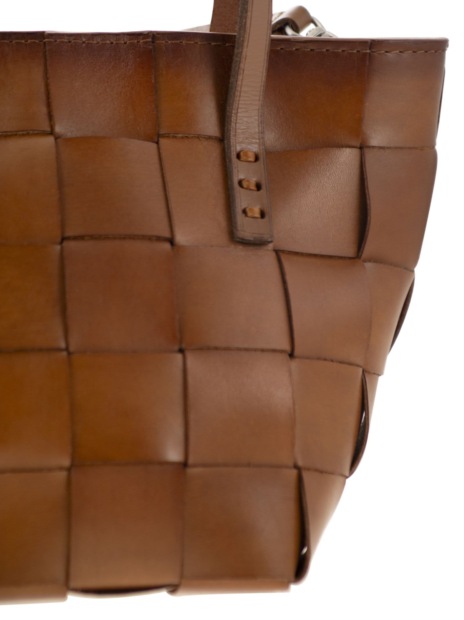 トートバッグ Dragon Diffusion JAPAN MINI - Woven leather bag (8105 TAN) Dragon Diffusion - Japan Mini Pearl