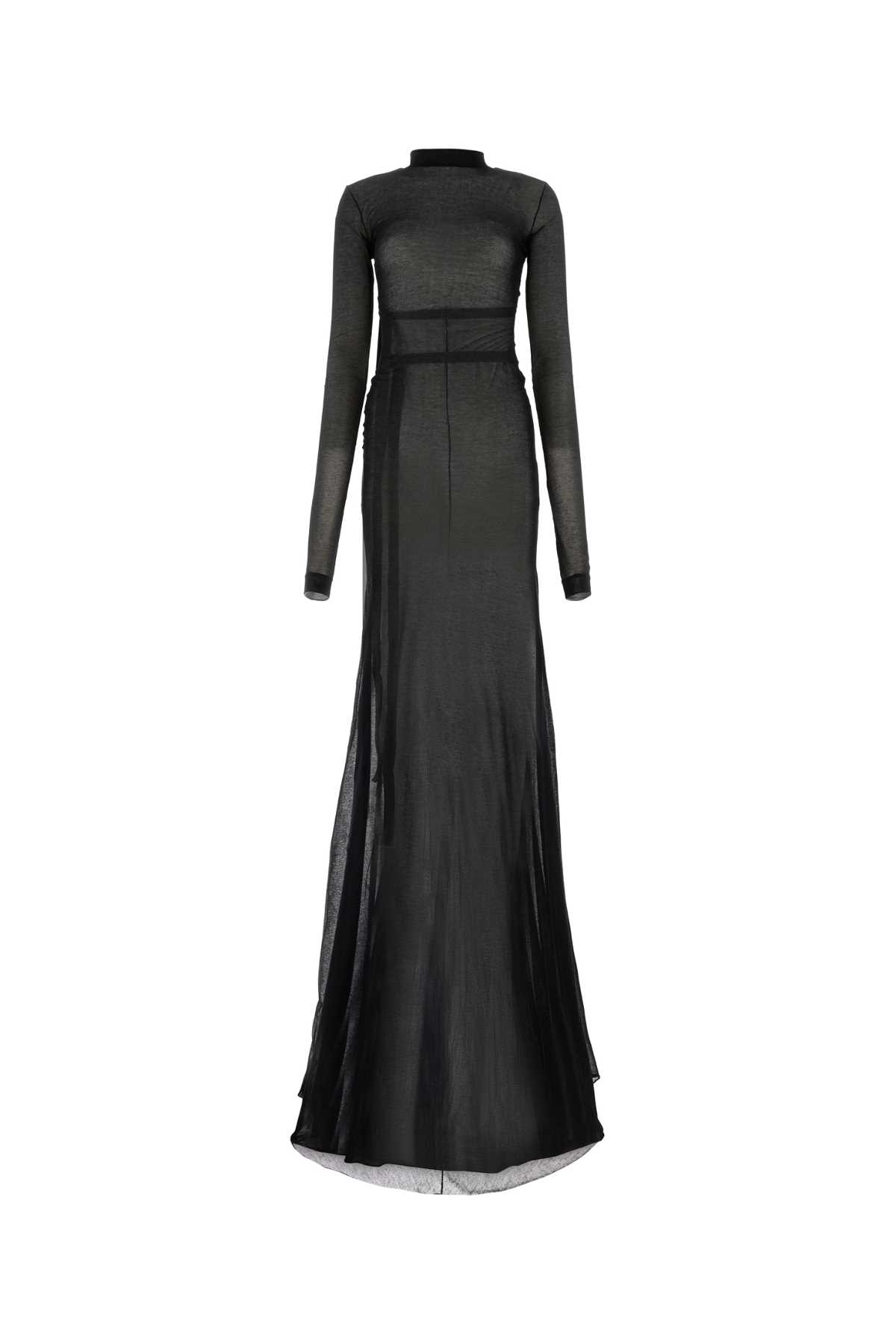 black cotton blend long dress