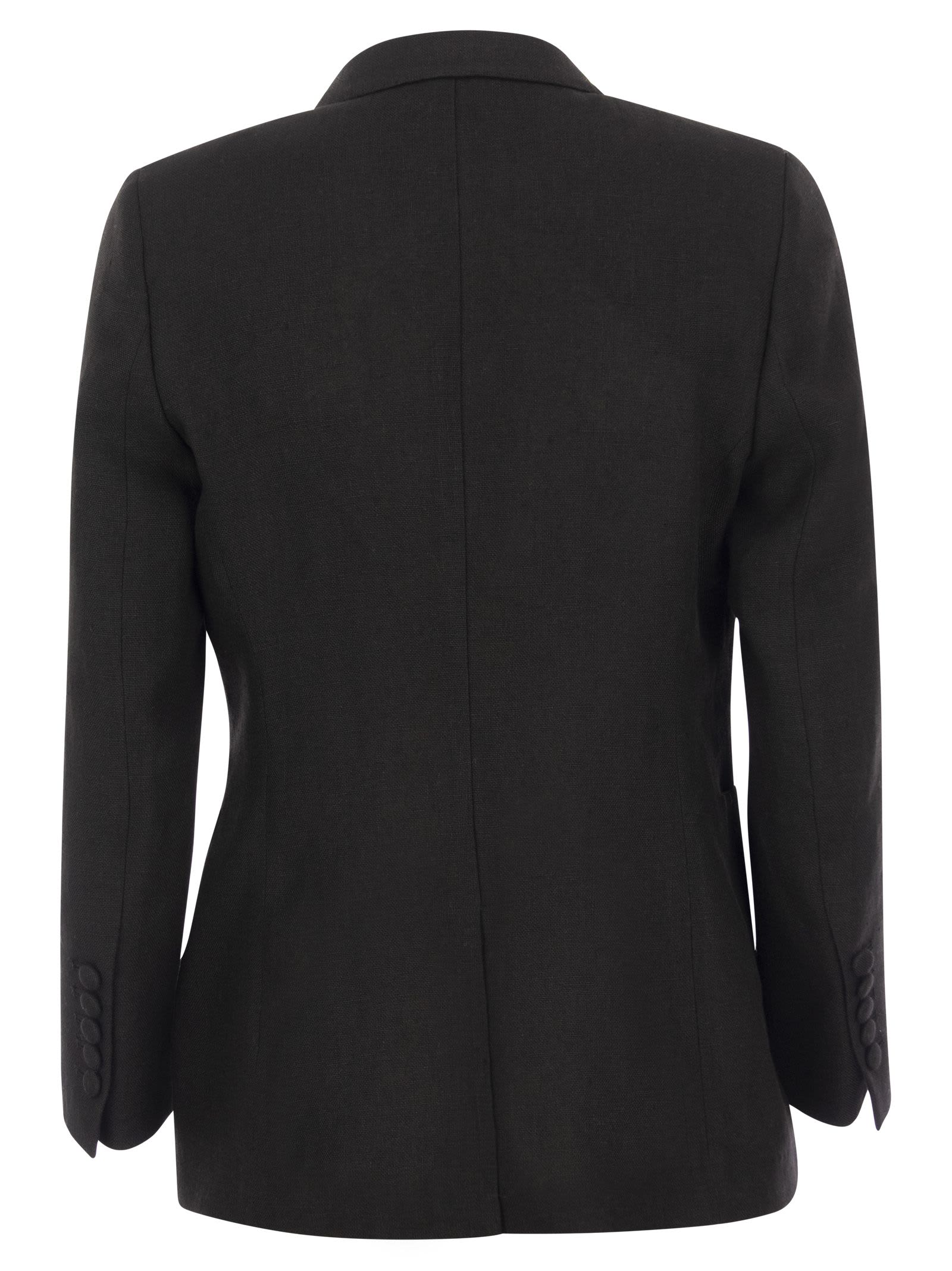 スーツ Saulina ADELAIDE - Linen two-button jacket Saulina Adelaide Linen Two Button Jacket - Black | Editorialist