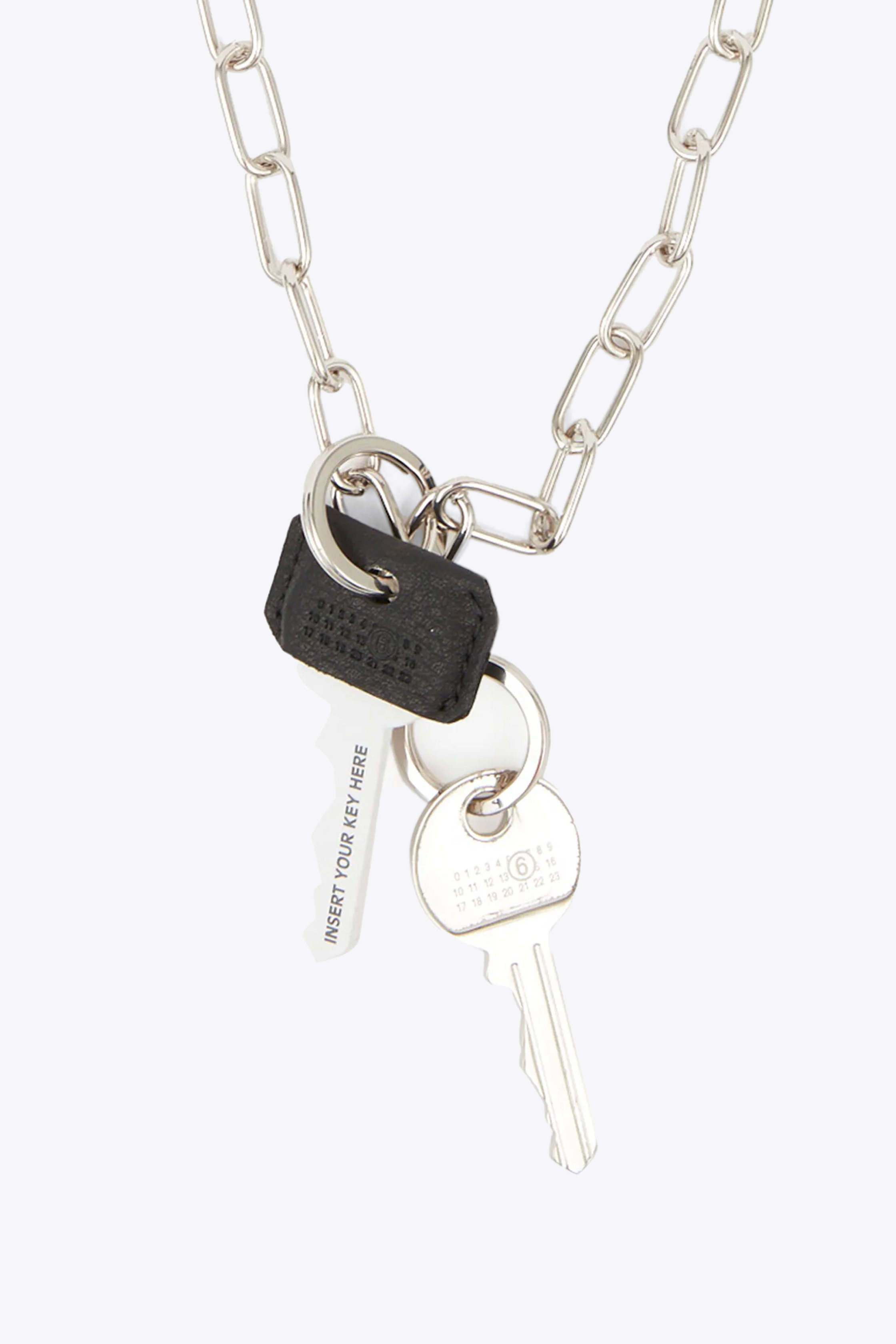 【送料&関税込】MM6 Maison Margiela Collana Con Logo MM6 Maison Margiela Collana Silver metal chain necklace with