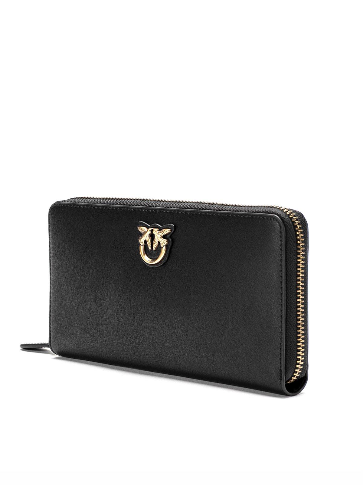 長財布 PINKO SS25 'Ryder' wallet (100250A0F1 Z99Q) Pinko - Ryder leather zip around wallet black - The Corner