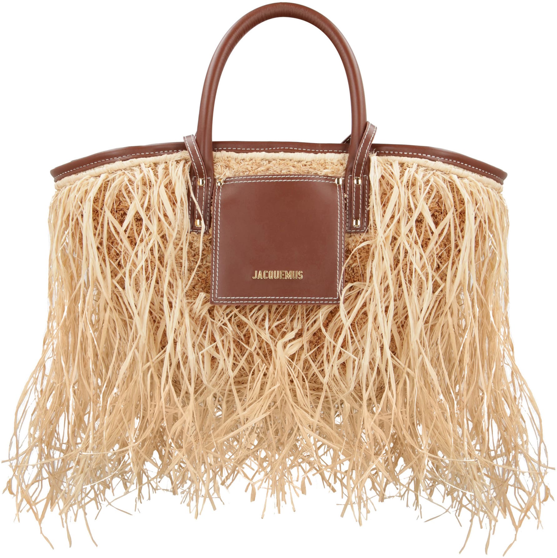 Jacquemus Le Panier Soli Fringed Raffia Tote Bag | italist