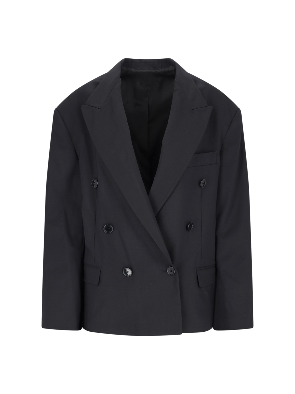 【関税&送料込】Isabel Marant Double-Breasted Jacket ISABEL MARANT Klero oversized double-breasted wool-twill