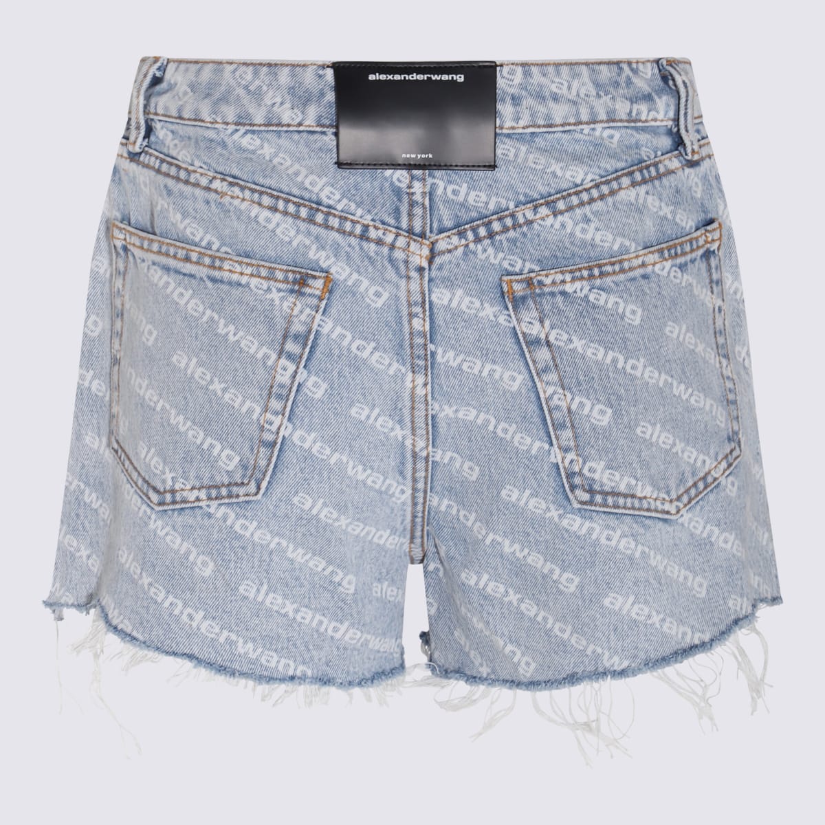 Alexander Wang Light Blue Cotton Denim Shorts | italist