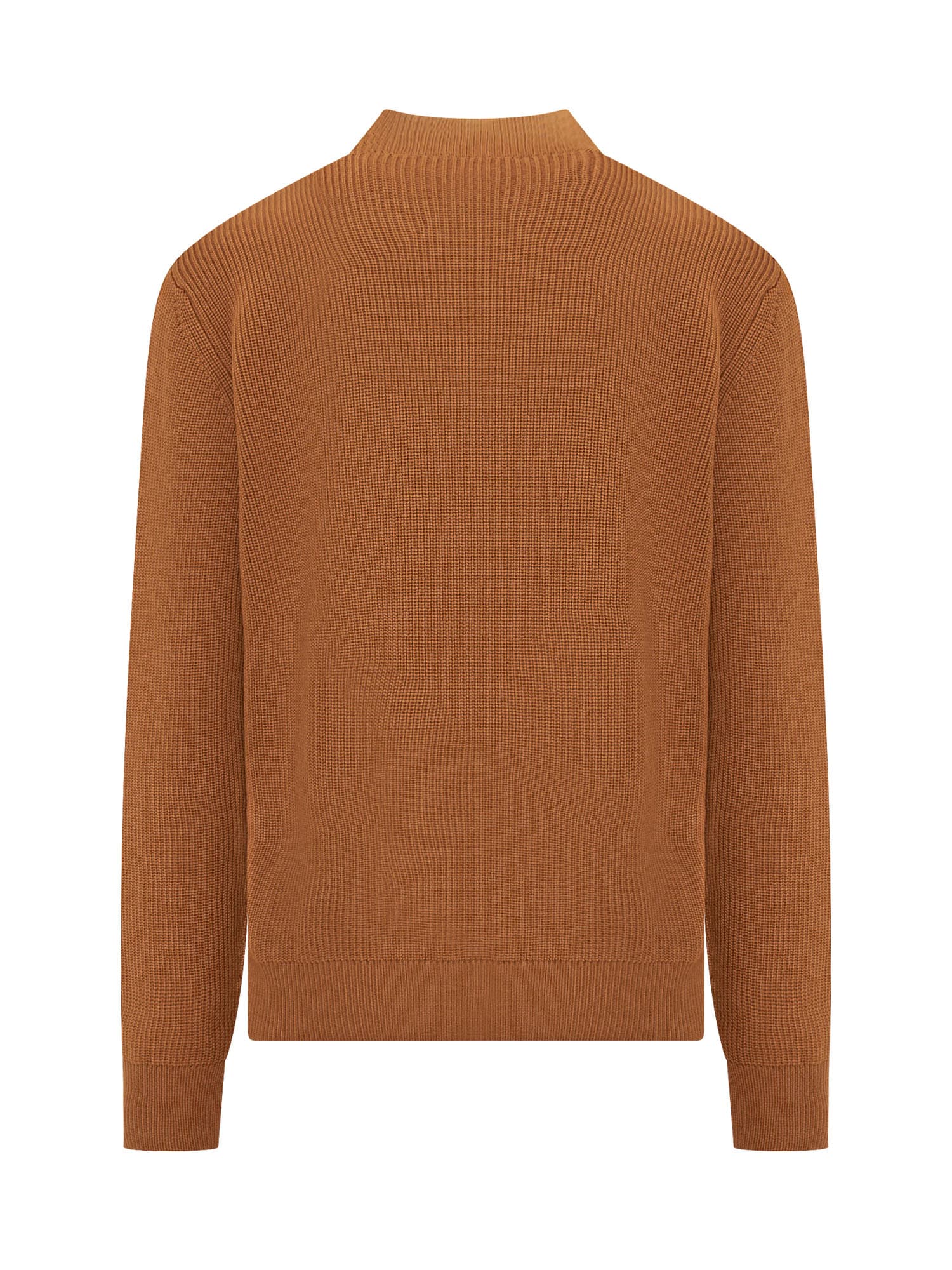 100% Virgin wool crewneck sweater in Brown: Luxury Italian Knitwear
