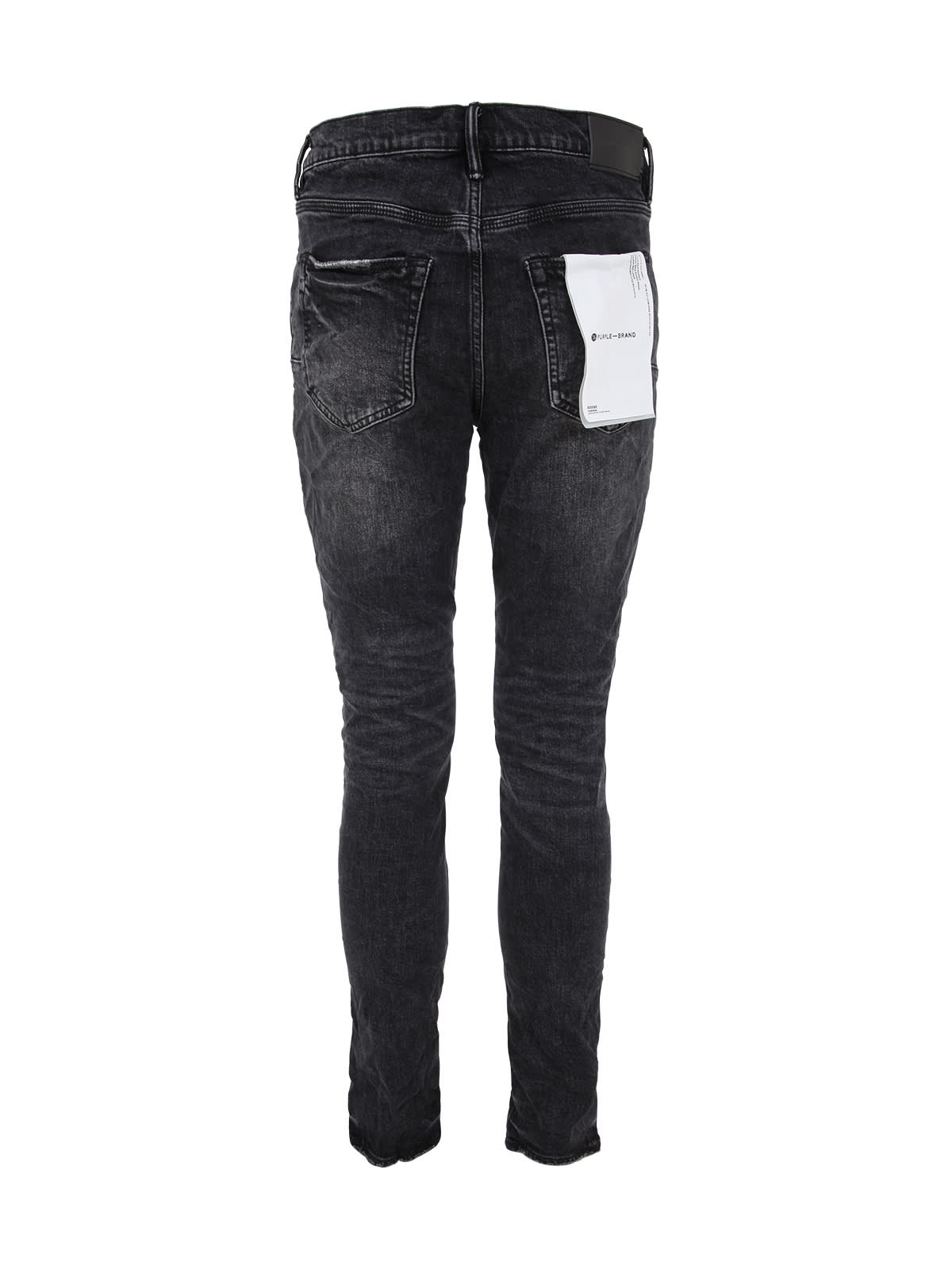 Purple Brand Black Skinny Jeans With Rips In Stretch Cotton Denim Man