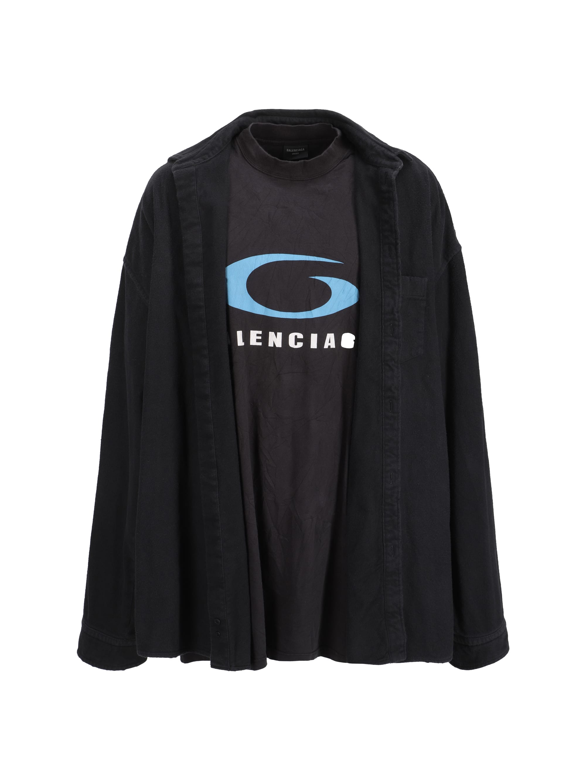 Tシャツ・カットソー BALENCIAGA Black lyocell oversize shirt (831656TRO37 1000) Balenciaga Black Cotton Oversize Shirt | italist