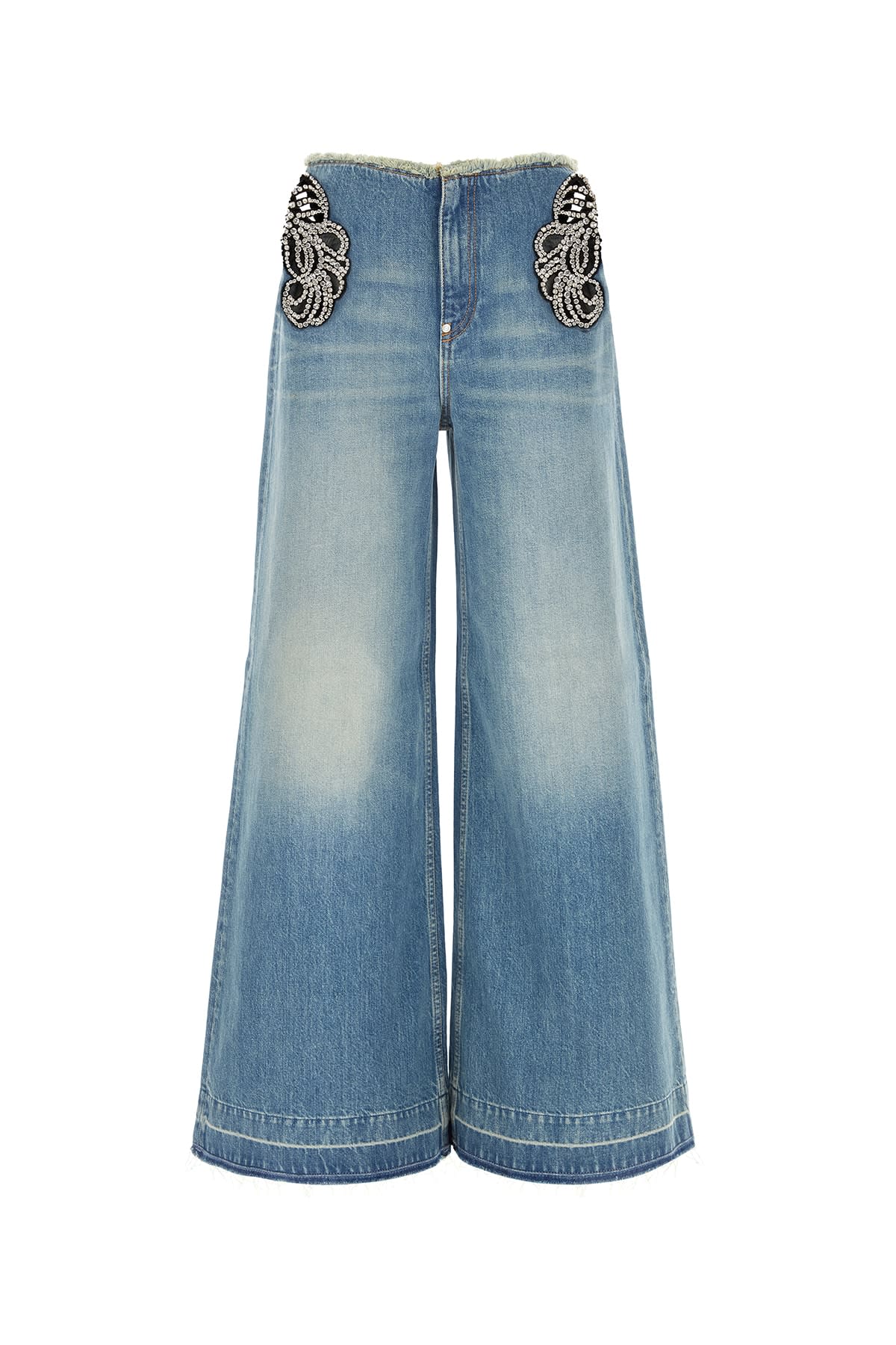 デニム・ジーパン STELLA McCARTNEY Embellished Feather Cut Out Jeans Stella McCartney Embellished Feather Cut Out Jeans | italist