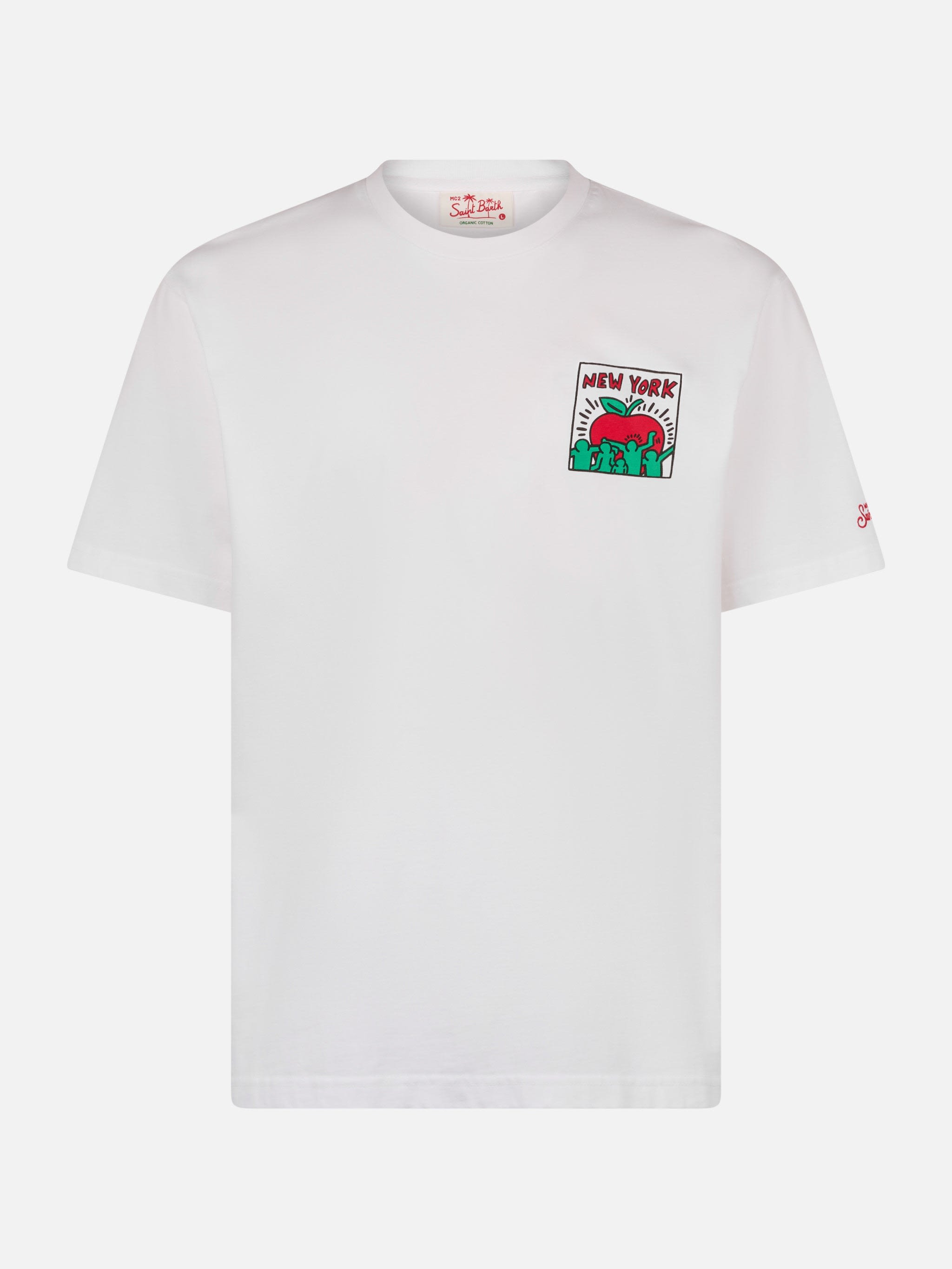 MC2 Saint Barth Man Cotton T-shirt With Keith Haring Design
