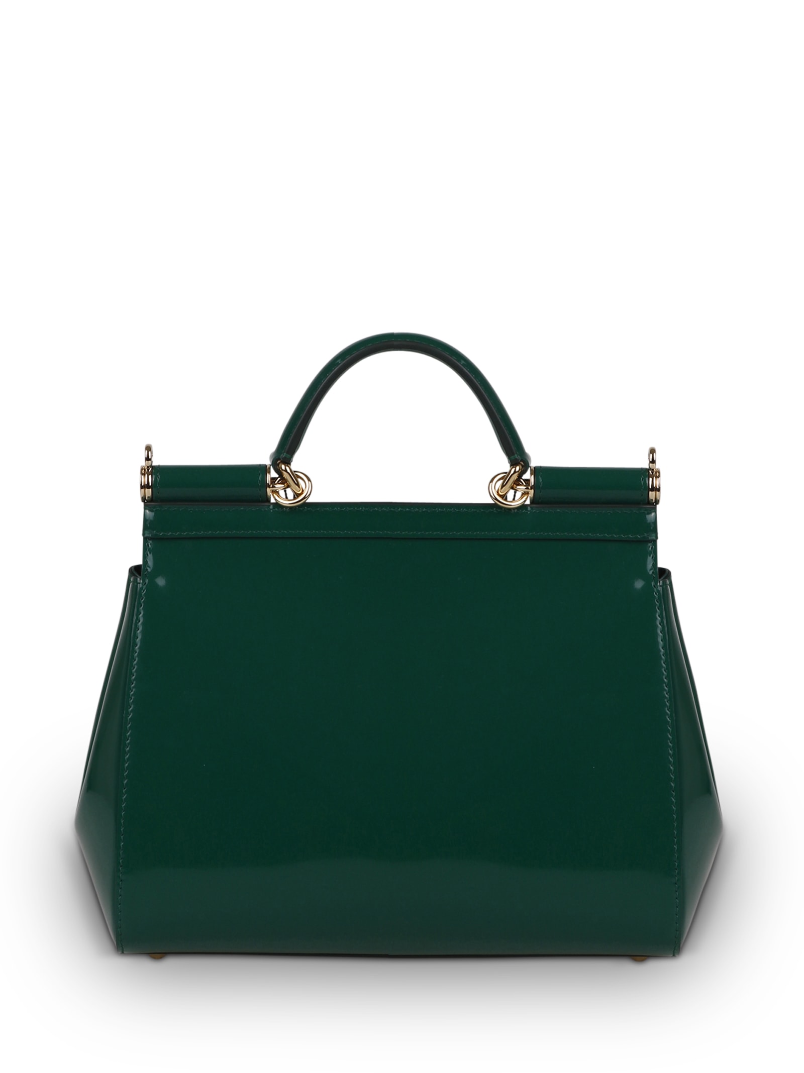 Dolce and Gabbana Green Leather Medium Miss Sicily Top Handle Bag