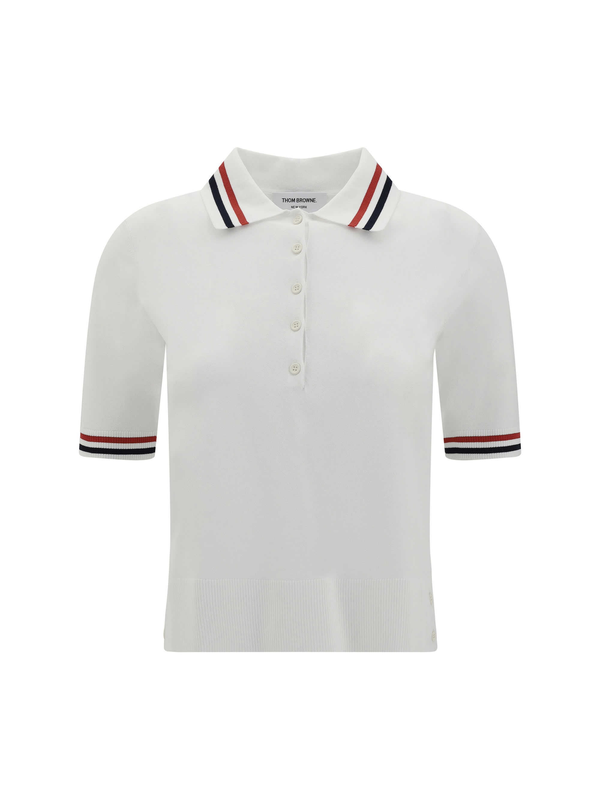 Tシャツ・カットソー THOM BROWNE Woman Polo Shirt White FKP119AY5502 100 Thom Browne Polo Shirt | italist