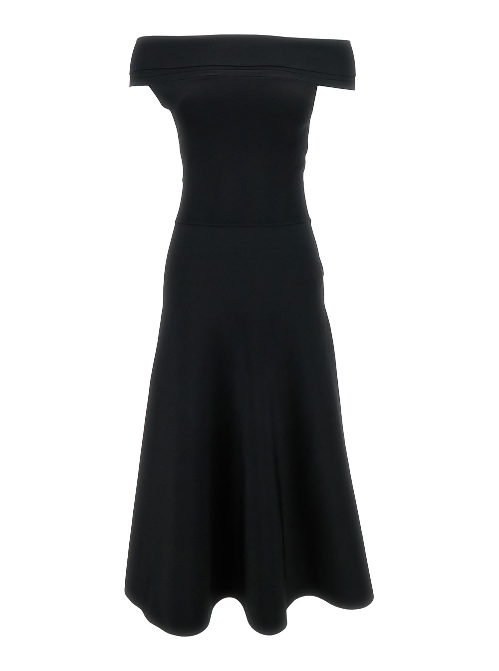 Fabiana Filippi Maxi Black Dress With Flared Skirt In