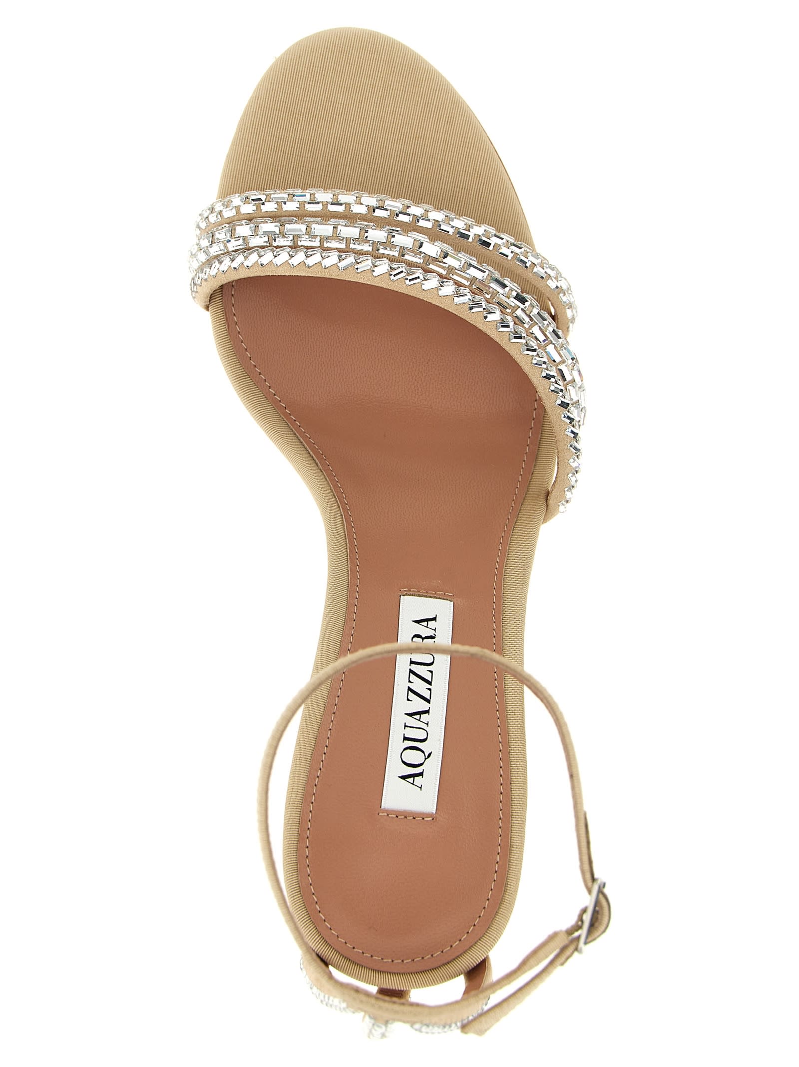 【送料&関税込】Aquazzura milagros Sandals Milagros 75 embellished leather sandals in pink - Aquazzura