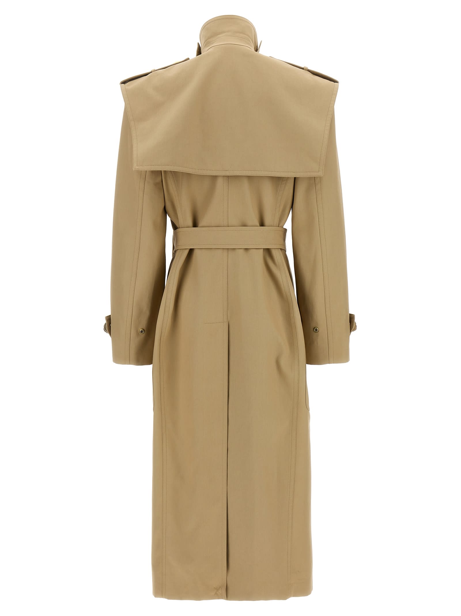 コート BALMAIN 'Chiocciola' button trench coat Beige Balmain 'chiocciola' Button Trench Coat | italist