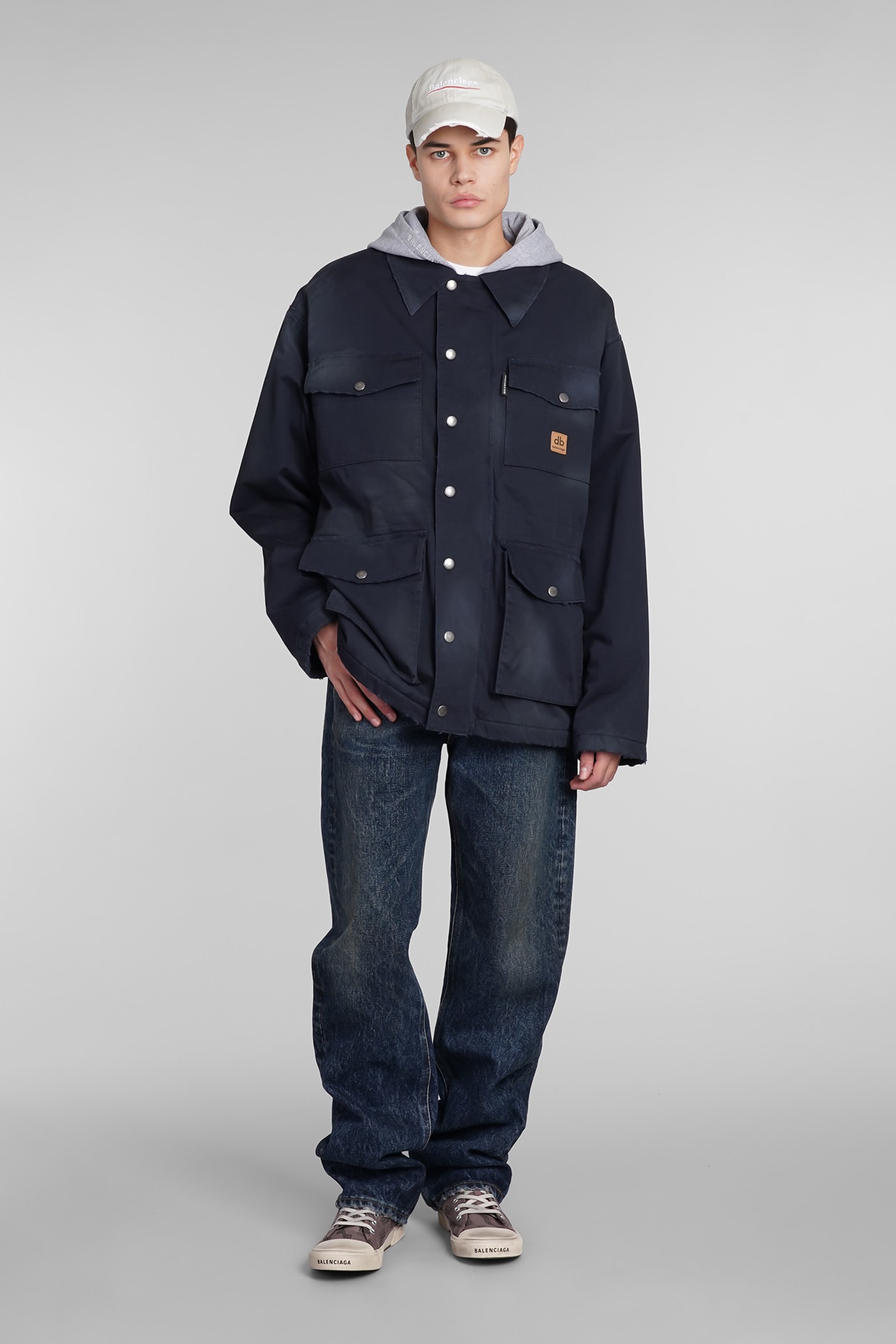 Balenciaga Casual Jacket In Blue Cotton | italist