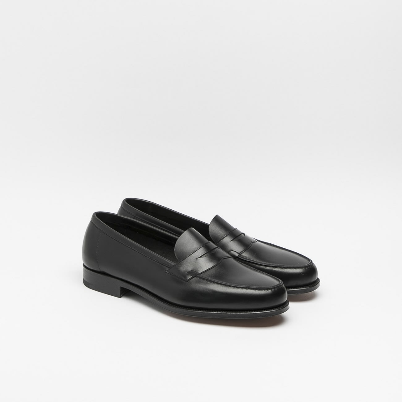 Edward Green Duke Black Calf Unlined Penny Loafer | italist