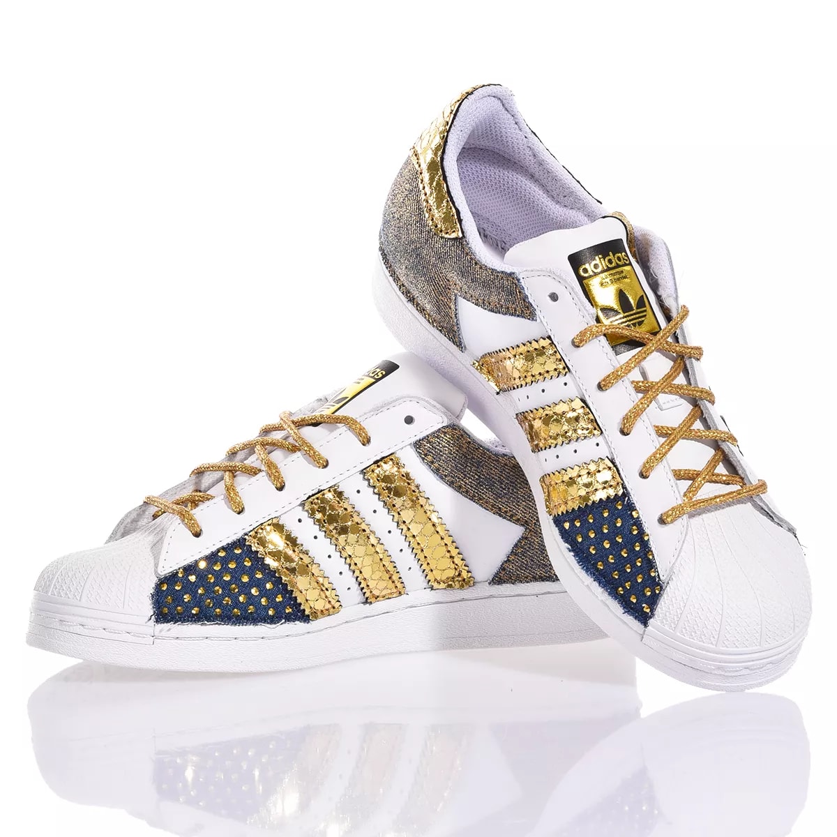 Adidas superstar gold glitter on sale