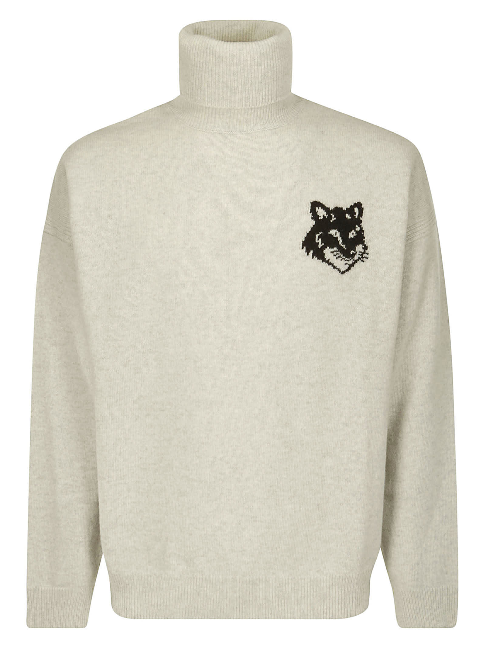 Maison Kitsuné Fox Head Intarsia Comfort High Neck Jumper