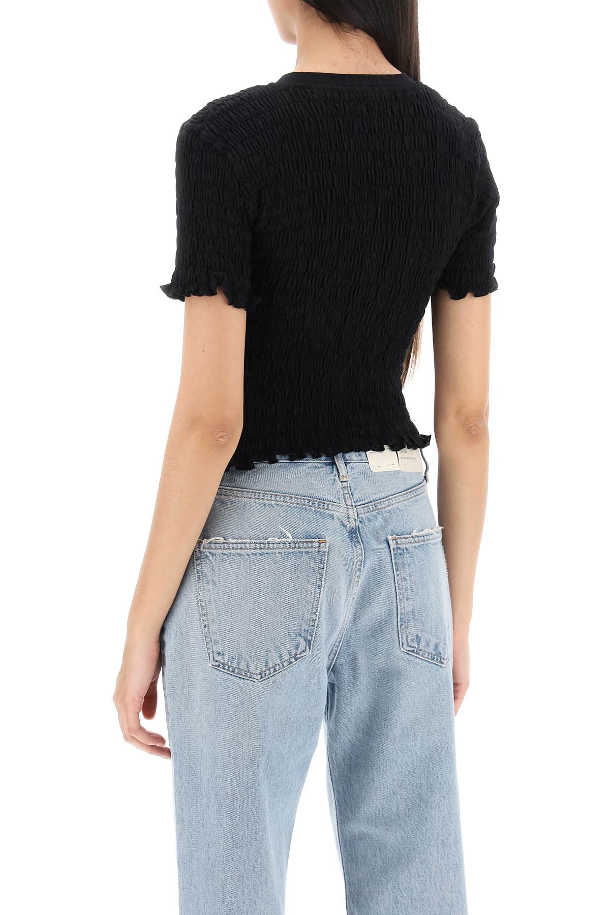 【関税込/国内即発】Msgm smocked t-shirt MSGM Smocked T-shirt With Logo Print | italist