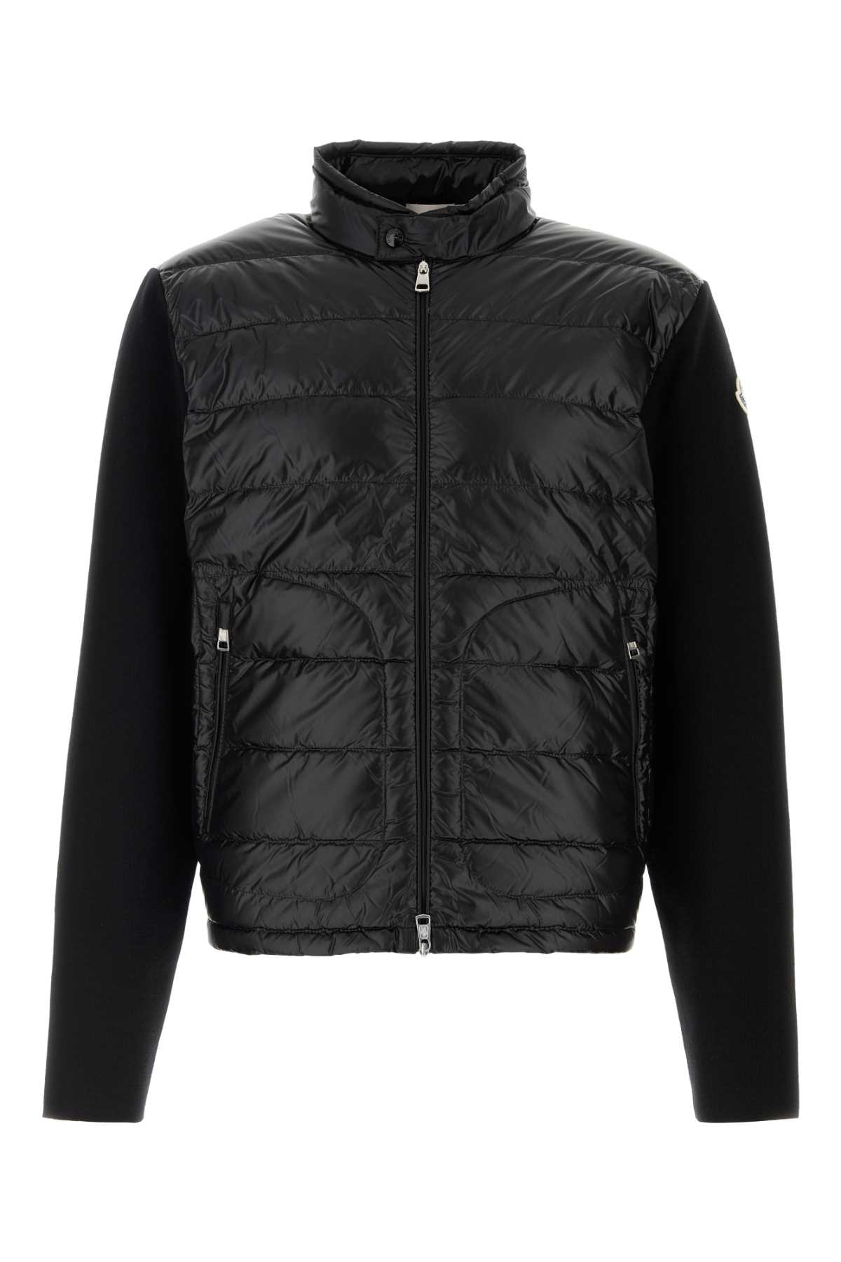 【送料&関税込】Moncler Zip-up Cardigan Down Jacket MONCLER Panelled Cotton and Quilted Shell Down Zip-Up