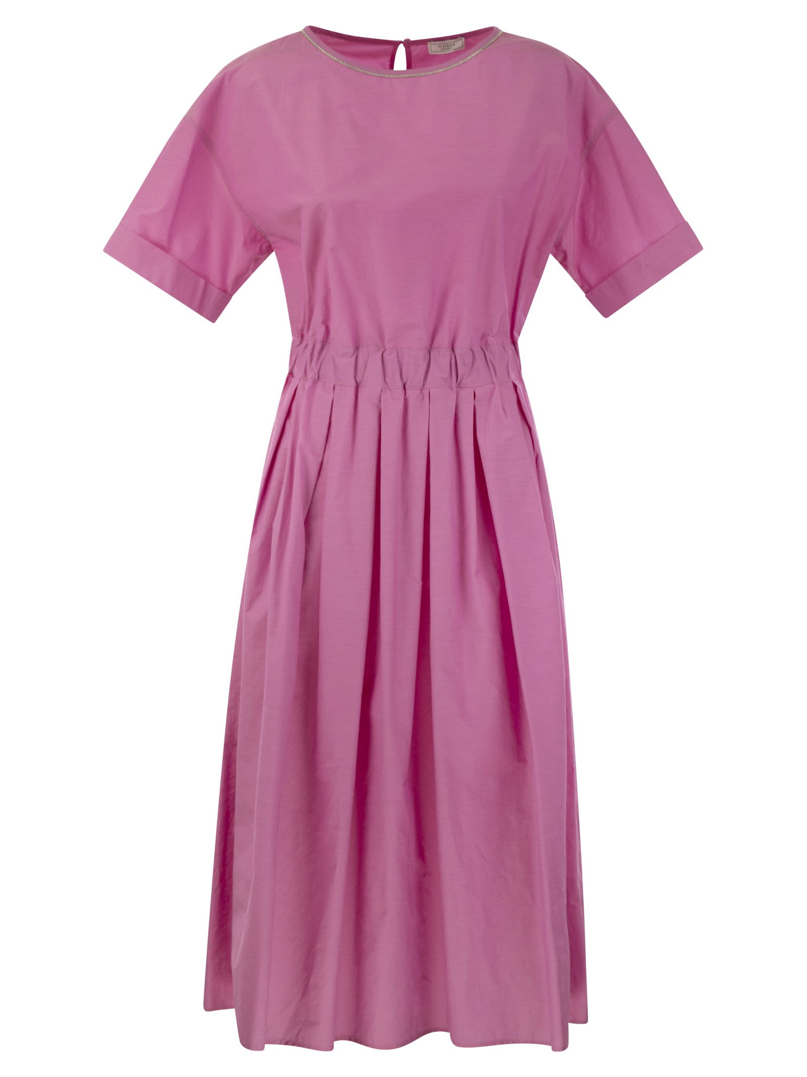 cotton-blend dress with light stitch