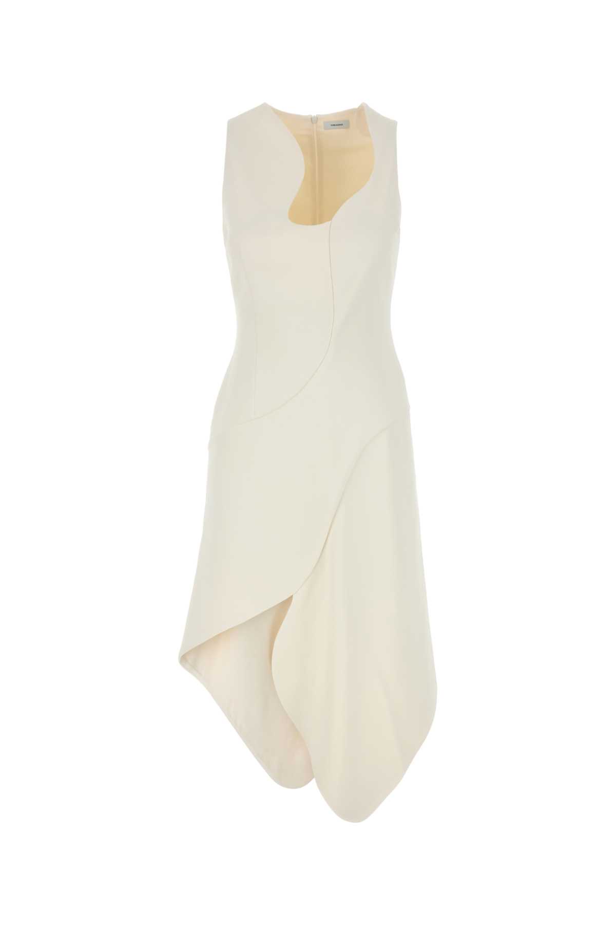 【関税&送料込】Salvatore Ferragamo White Stretch Crepe Dres Ferragamo White Stretch Crepe Dress | italist
