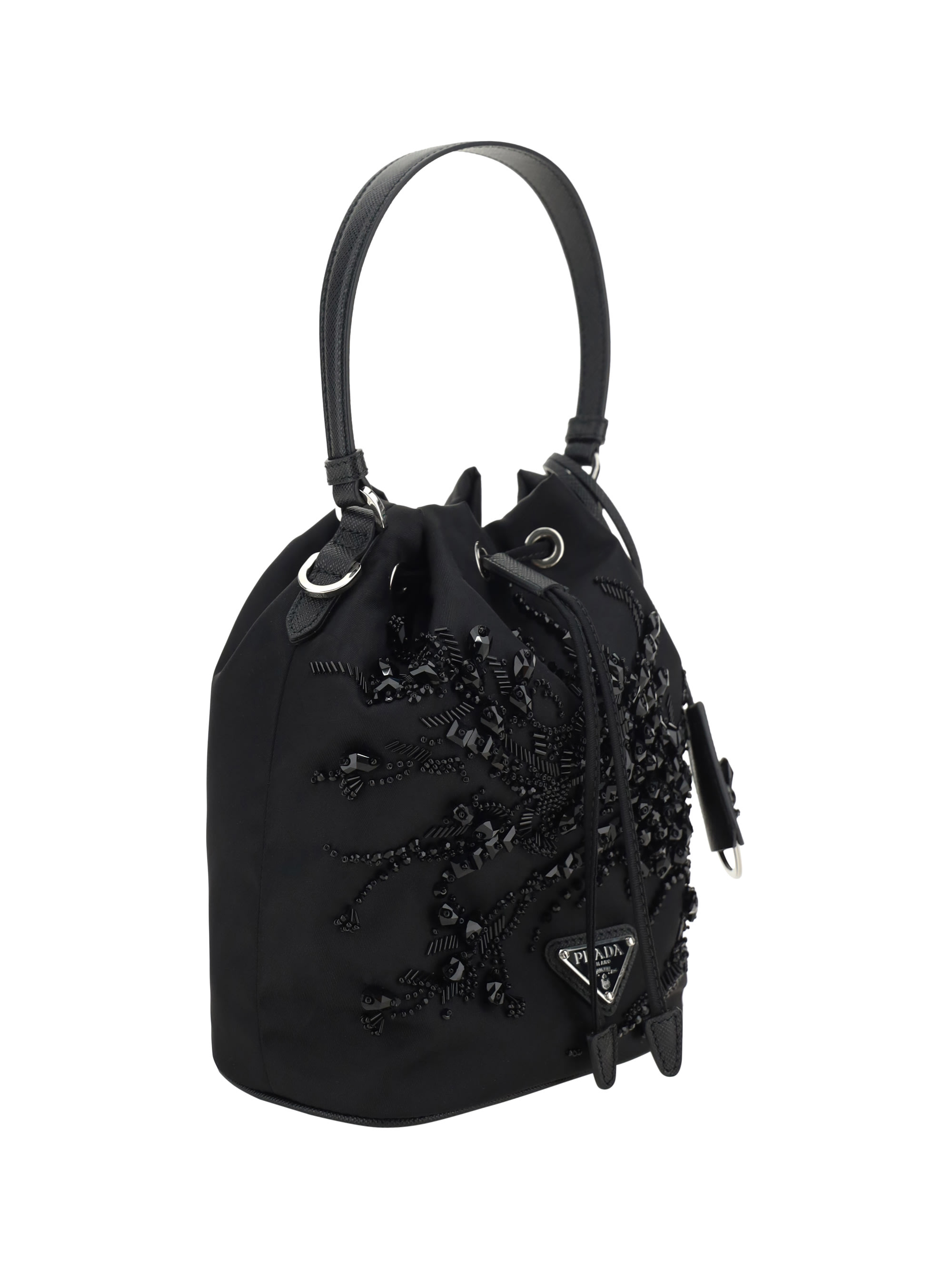 【PRADA】VELVET MINI BUCKET BAG Prada Velvet Mini Bag | Black | FARFETCH