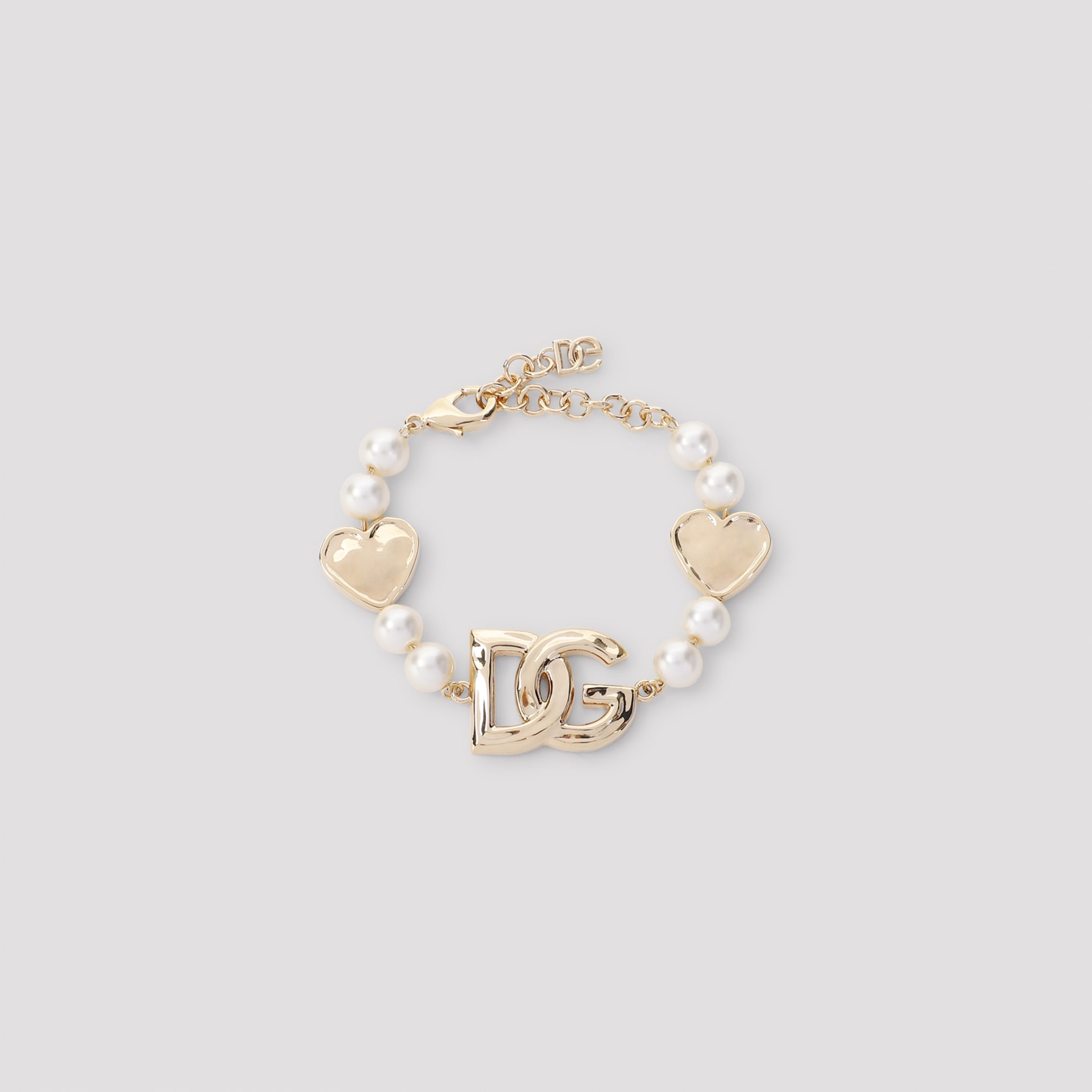 【Dolce&Gabbana】 DG embellishedブレスレット DG crystal-embellished bracelet in silver - Dolce Gabbana