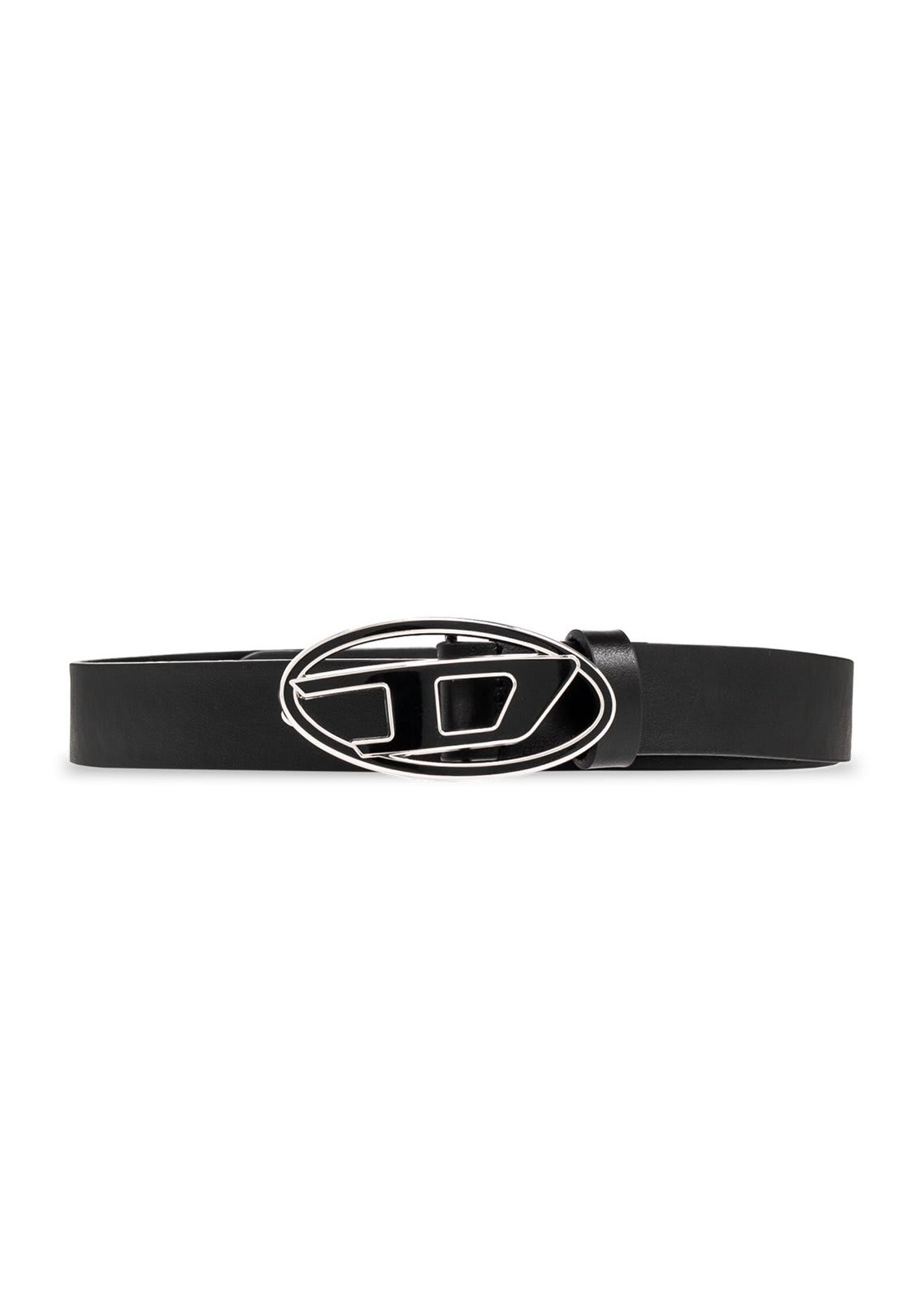 ベルト DIESEL FW25 D logo belt (X08516PR666 T8013) B-1DR: Leather Belt with silver D logo buckle | Diesel